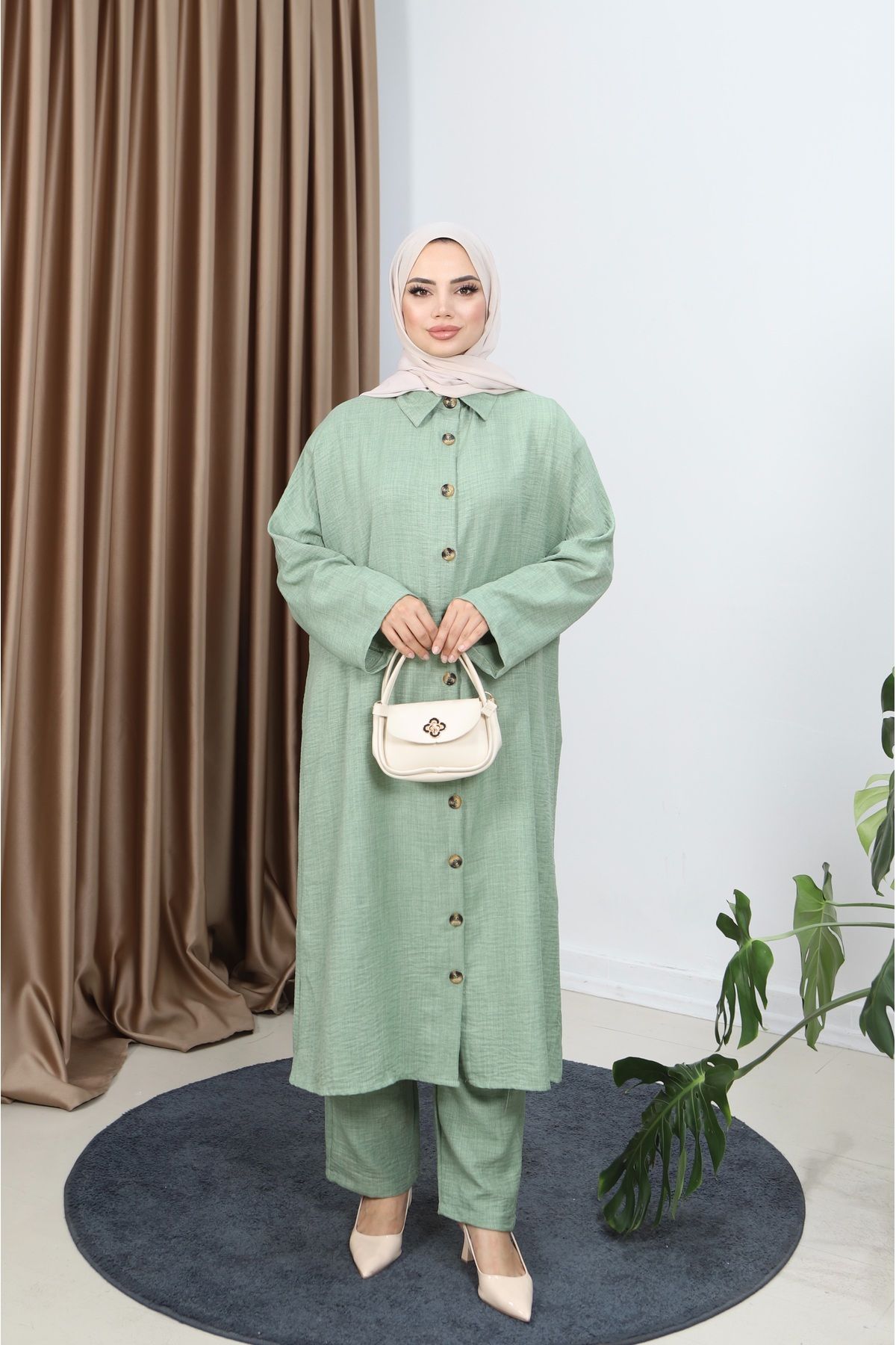 NİSUM MODA MANOLYA KETEN TAKIM