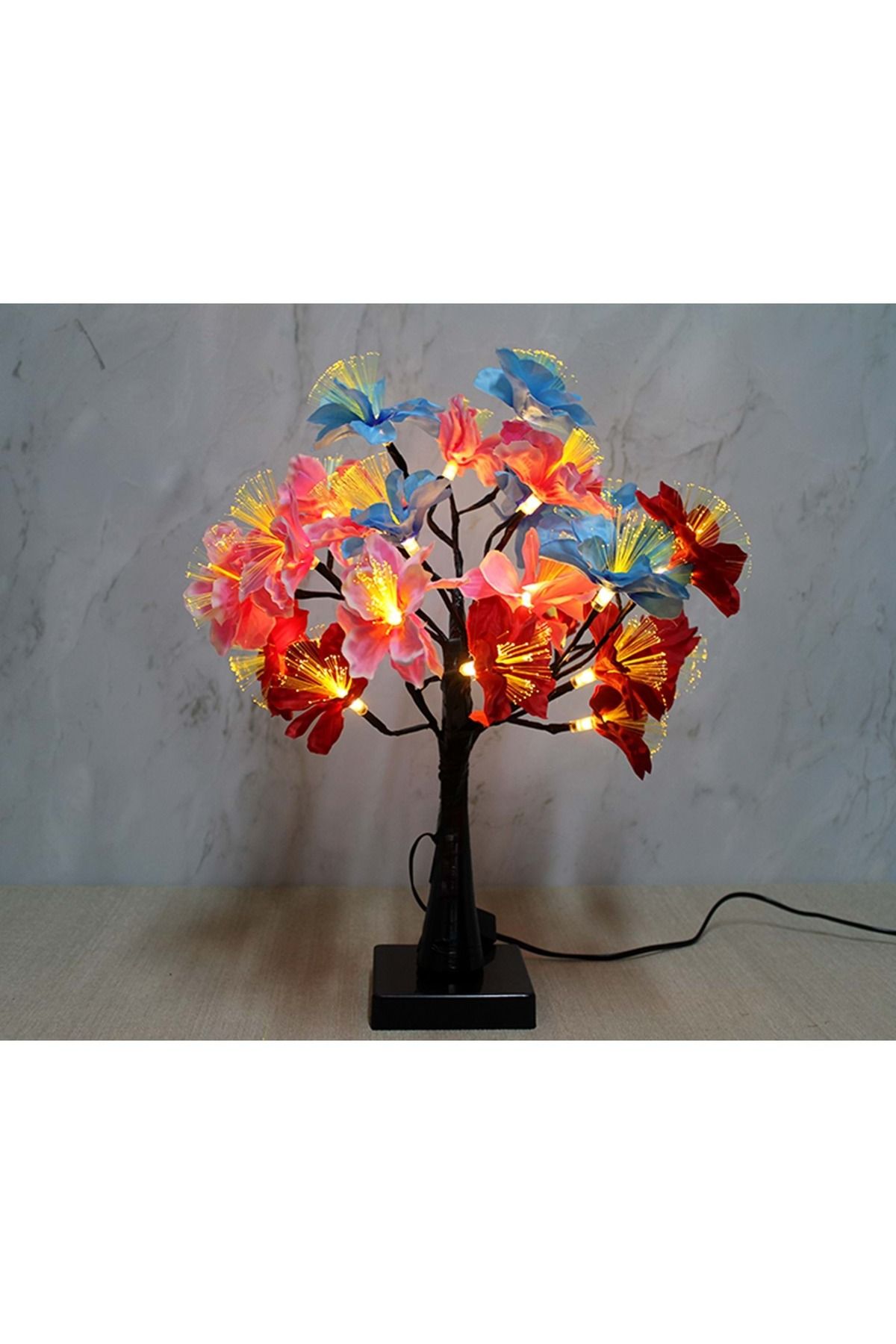 Store Dekoratif Ledli Çiçek 45 Cm Model 2