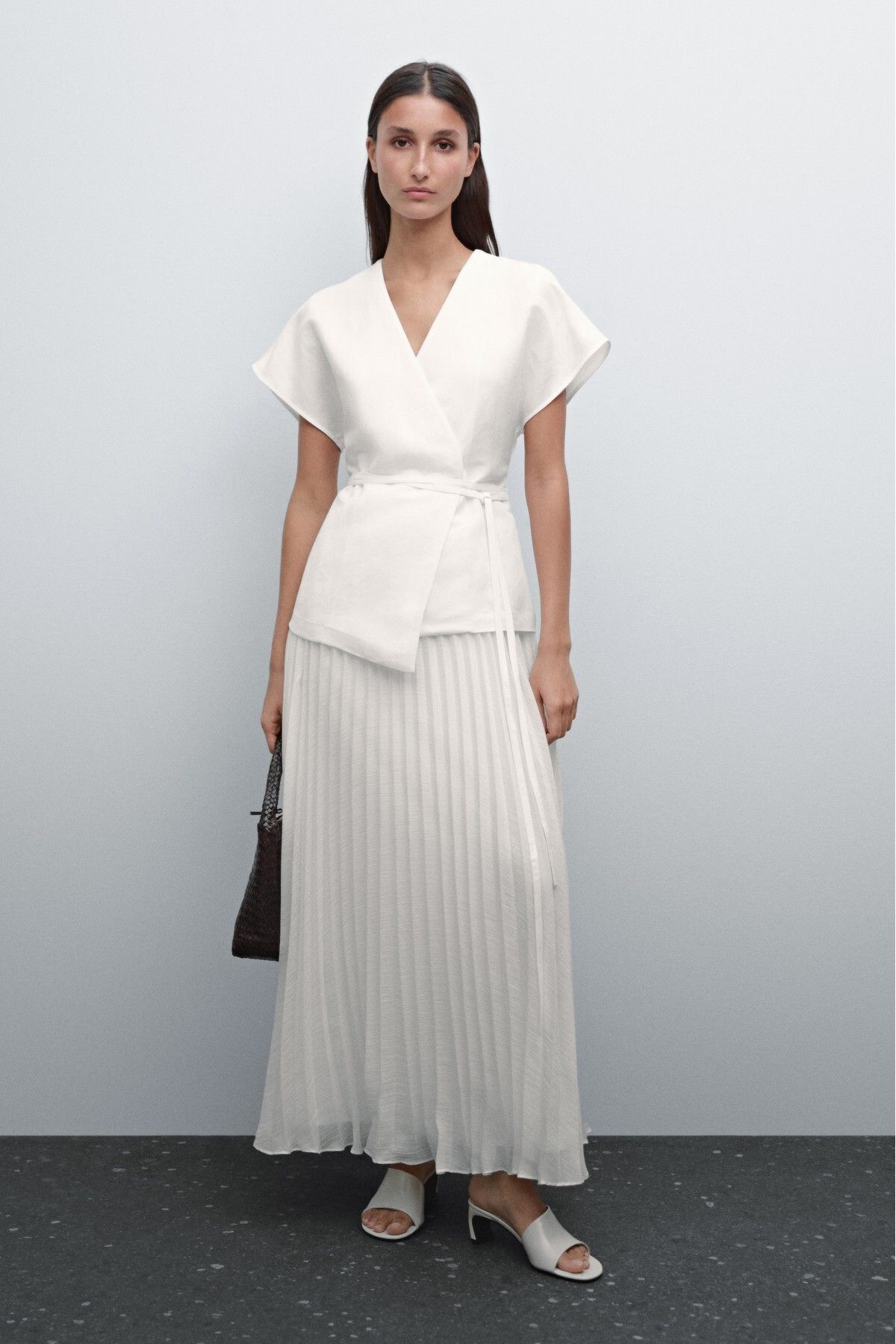Massimo Dutti Kontrast pilili midi elbise