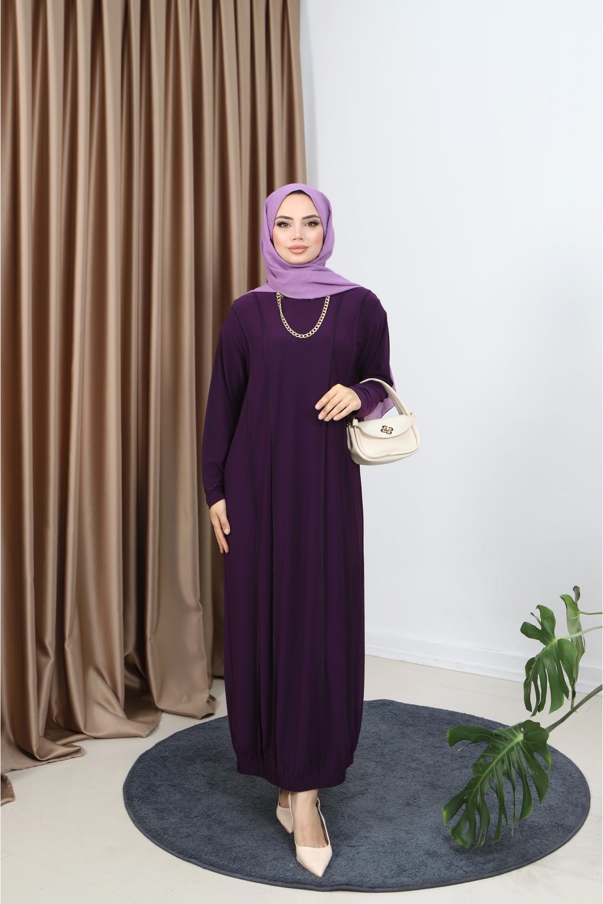 NİSUM MODA LİNA ÖNÜ PARÇALI SANDY ELBİSE