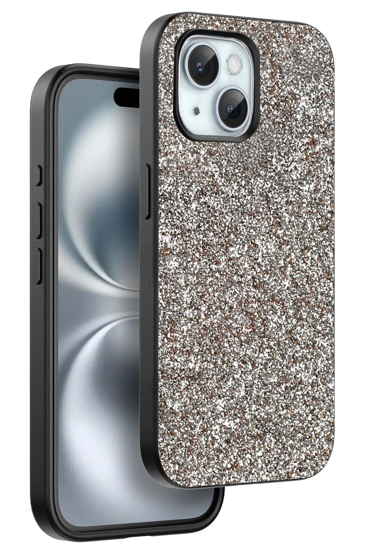 ONEGIF iPhone 15 Plus Bright Simli Kapak - Gold YNSMR