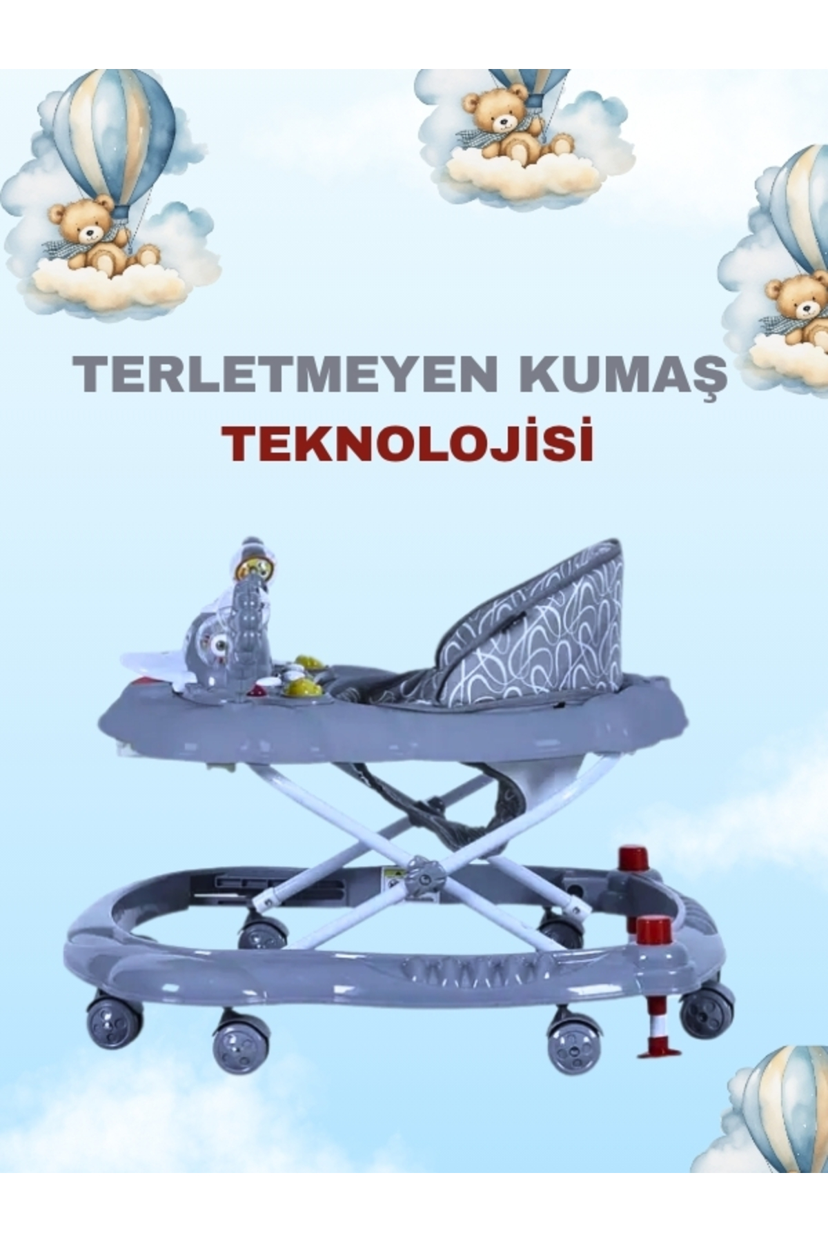 modabebekler Terletmeyen Kumaş Teknolojisi 3 Kademeli Müzikli Ve Oyuncaklı Kiddy Yürüteç fotoğrafı 3 (önizleme)