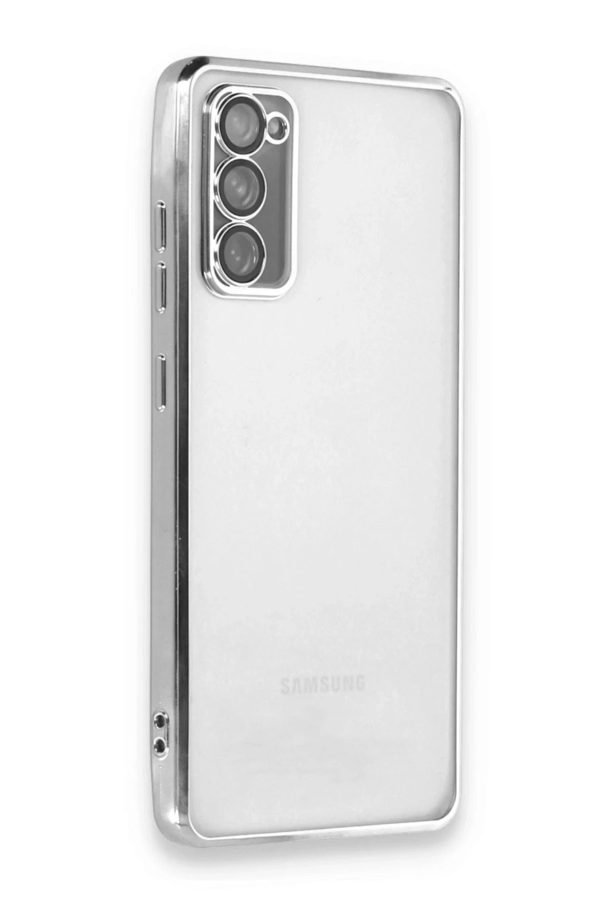 NewFace Samsung Galaxy S20 FE Kılıf Lensli Silikon - Gümüş YNSMR