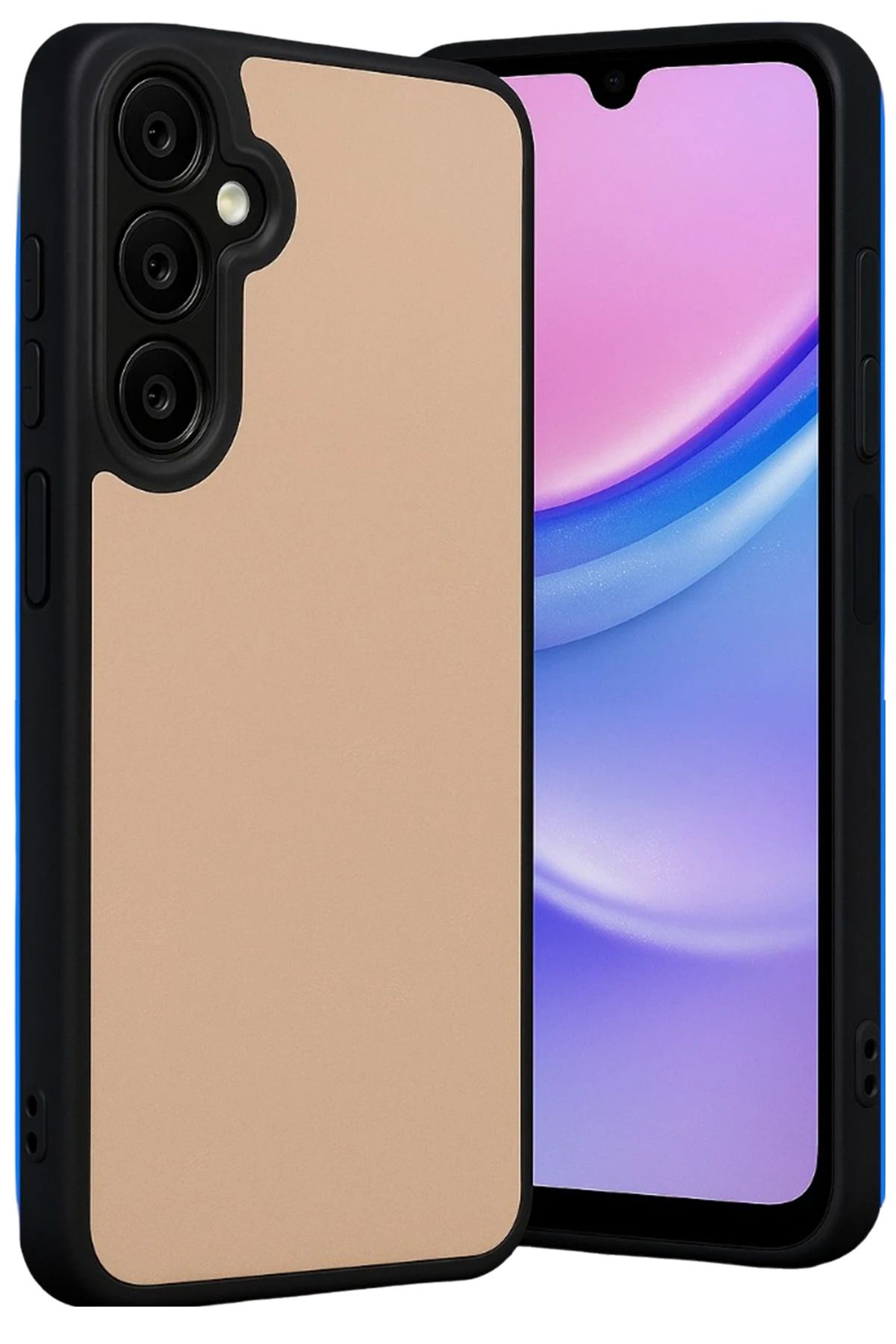 NewFace Samsung Galaxy M15 Kılıf Aras Deri Kapak - Pudra YNSMR