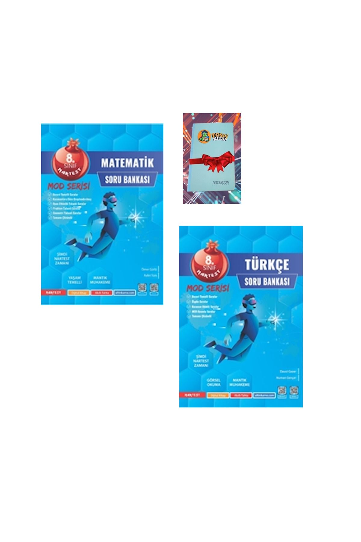 Nartest Yayınları 8. Sınıf Mod MATEMATİK + TÜRKÇE Soru Bankası ( NOT DEFTERİ HEDİYE)