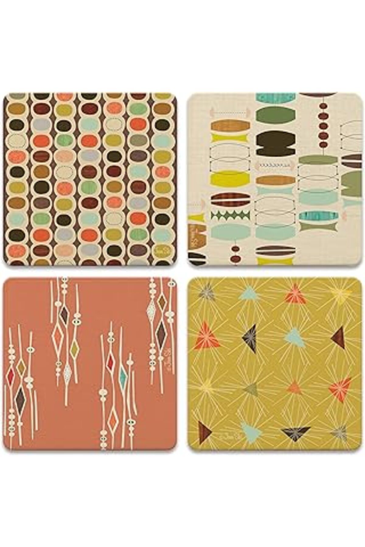 Pİ GLOBAL Coasterstone As9943 Emici Altlık, 4 – 1/4 Inç, Retro-Modern, Set 4