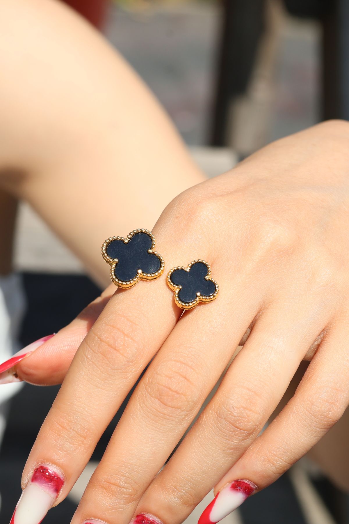 DOLCE QUEEN Kadın Van Cleef Yonca Model Ayarlanabilir Yüzük