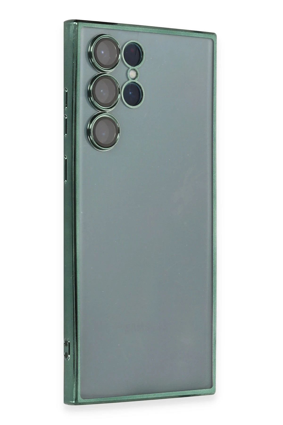 NewFace Samsung Galaxy S22 Ultra Kılıf Lensli Silikon - Yeşil YNSMR
