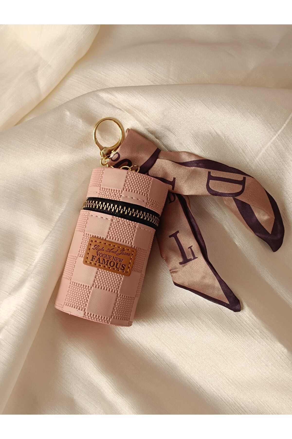 Fallinlove Fular Detay Pembe Çanta Charmı