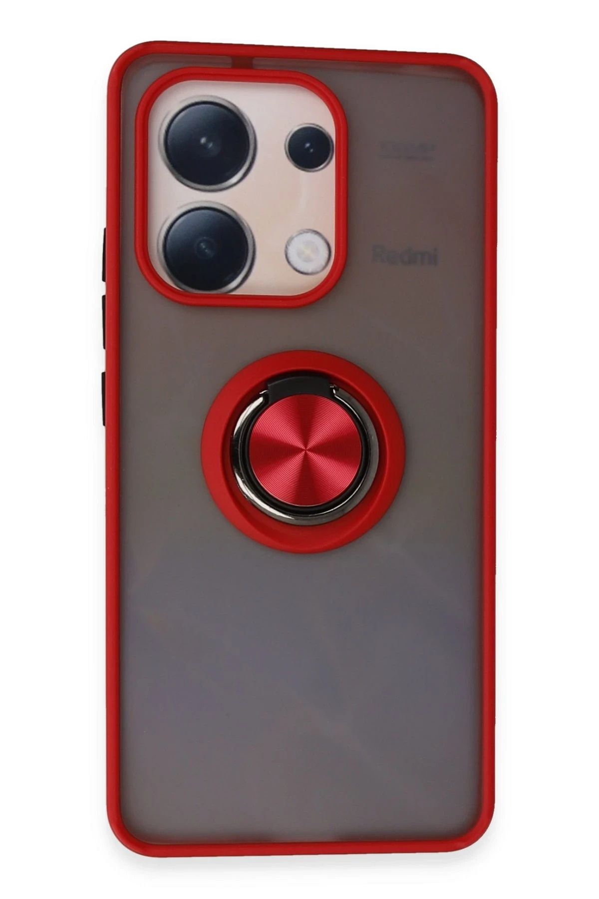 NewFace Xiaomi Redmi Note 13 4G Kılıf Montreal Yüzüklü Silikon Kapak - Kırmızı YNSMR