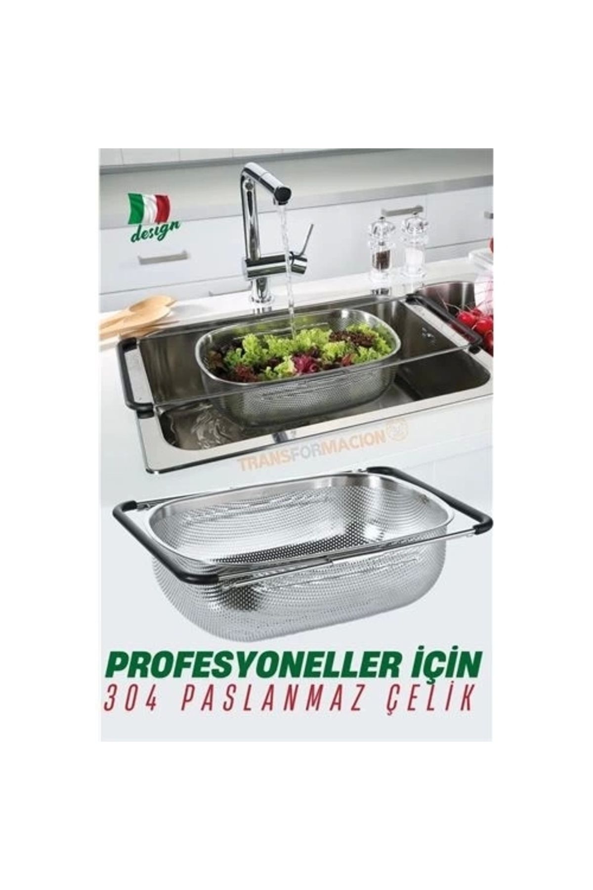 Generic Lavabo Süzgeci Ayarlanabilir Kevgir 304 Paslanmaz Çelik