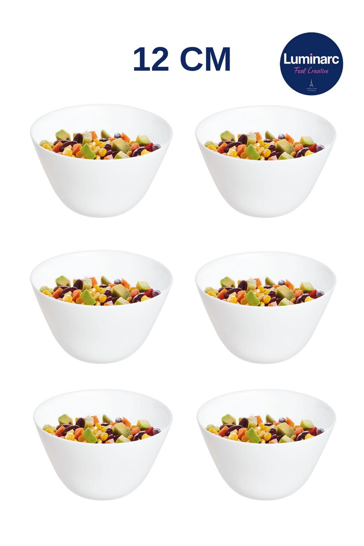 Luminarc Arcopal Zelie Bowl Luminarc-12 CM-Beyaz-6 Adet Çorba Kasesi.Seti.