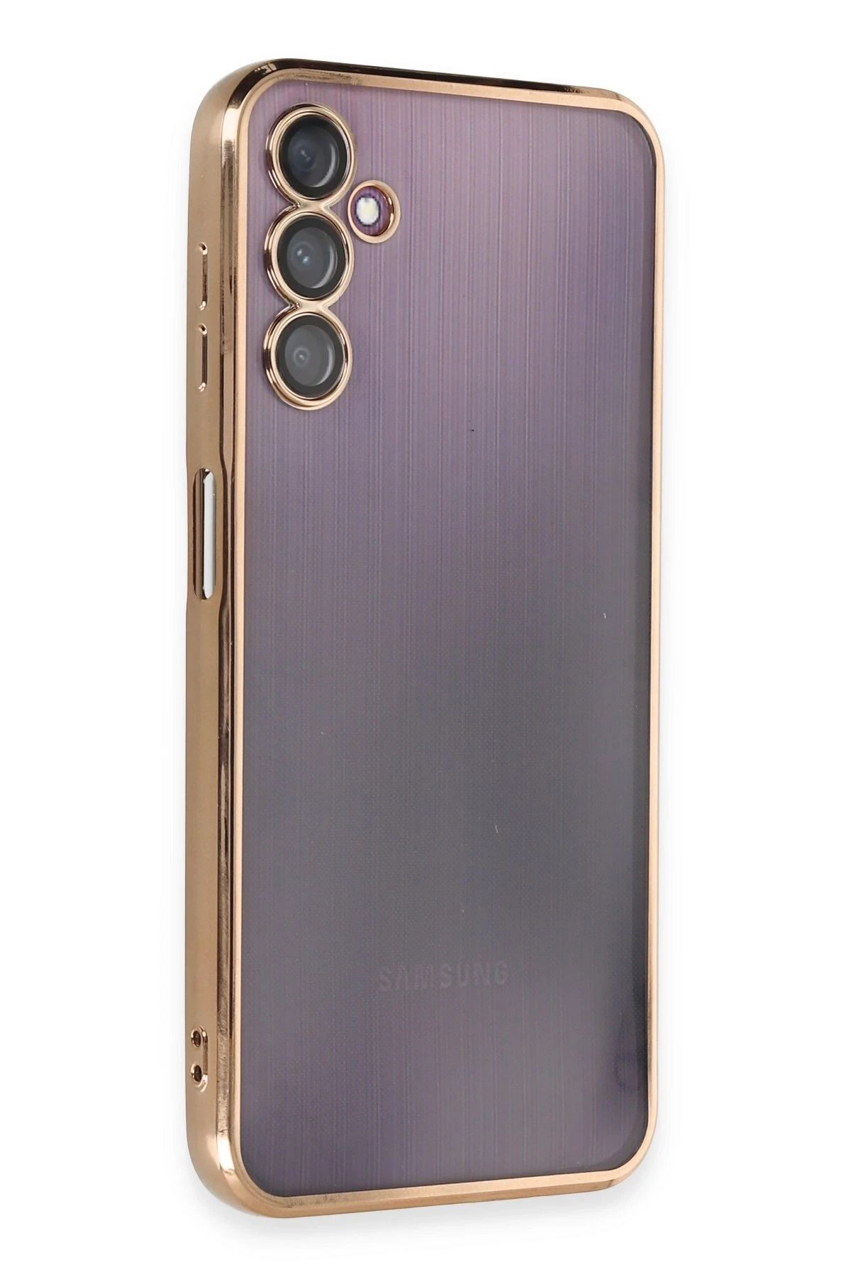 NewFace Samsung Galaxy A14 4G Kılıf Lensli Silikon - Gold YNSMR