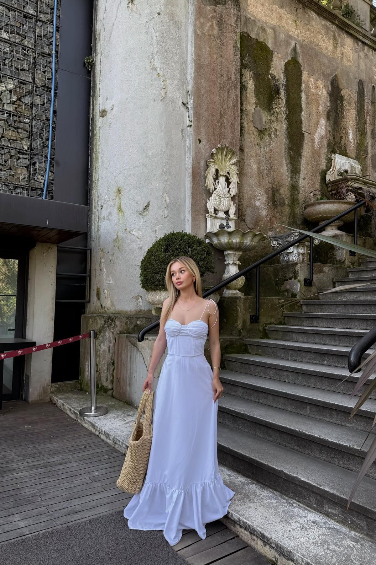 mylove Maxi Kuğu Elbise Beyaz