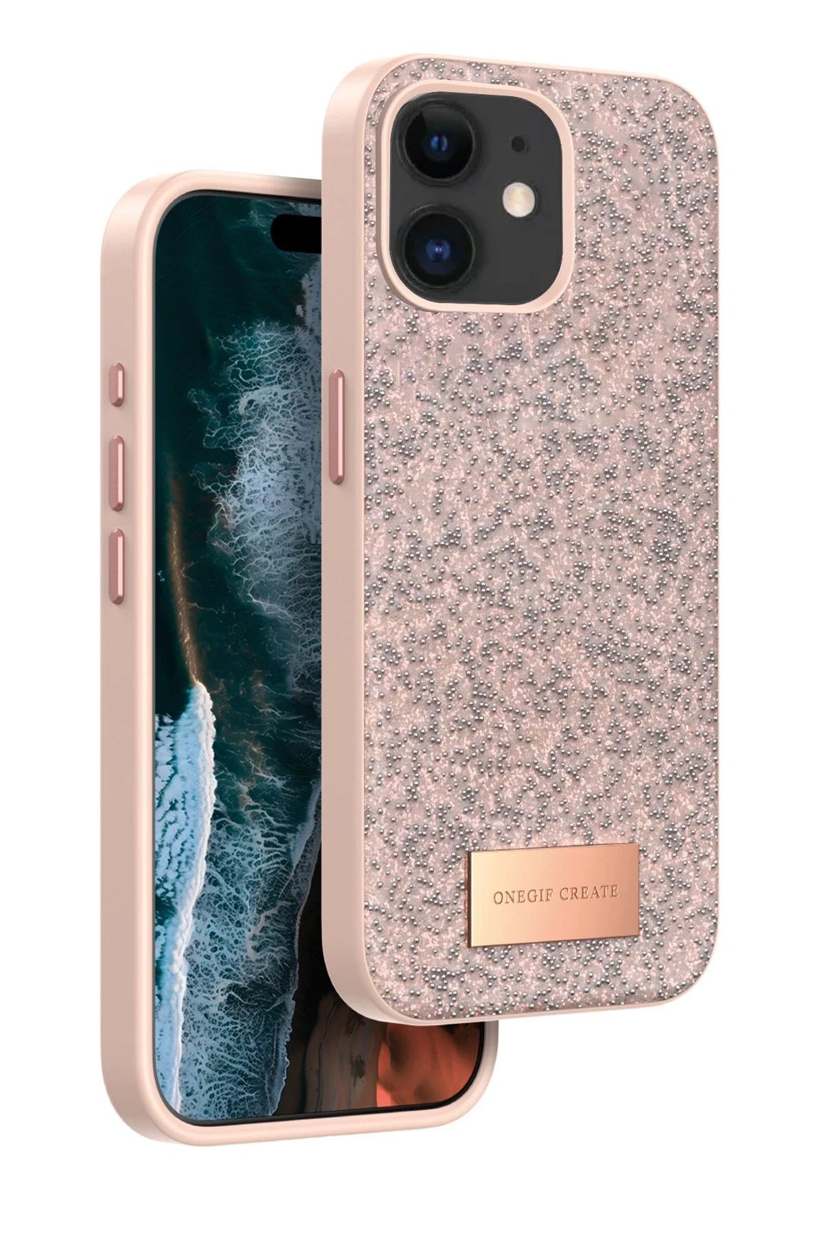 ONEGIF iPhone 11 Bright Simli Kapak - Pembe YNSMR
