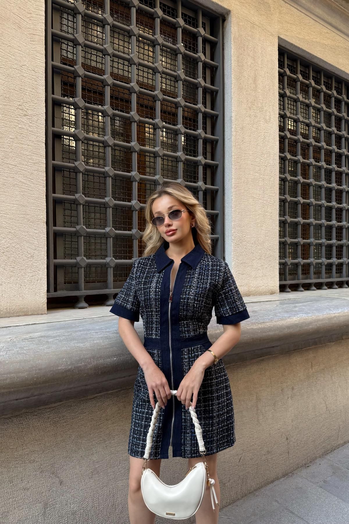 mylove Tüvit Denim Elbise Lacivert