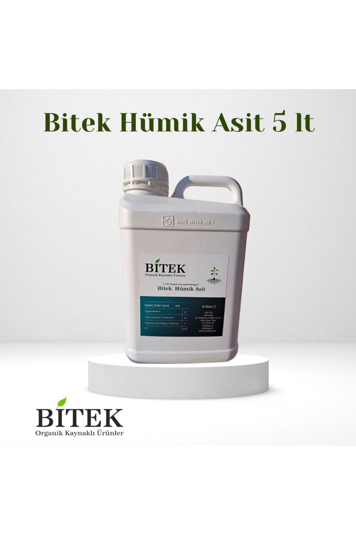 BİTEK ORGANİK Bitek Hümik Asit 5 lt Leonardit Menşeili Humik Fülvik Asit