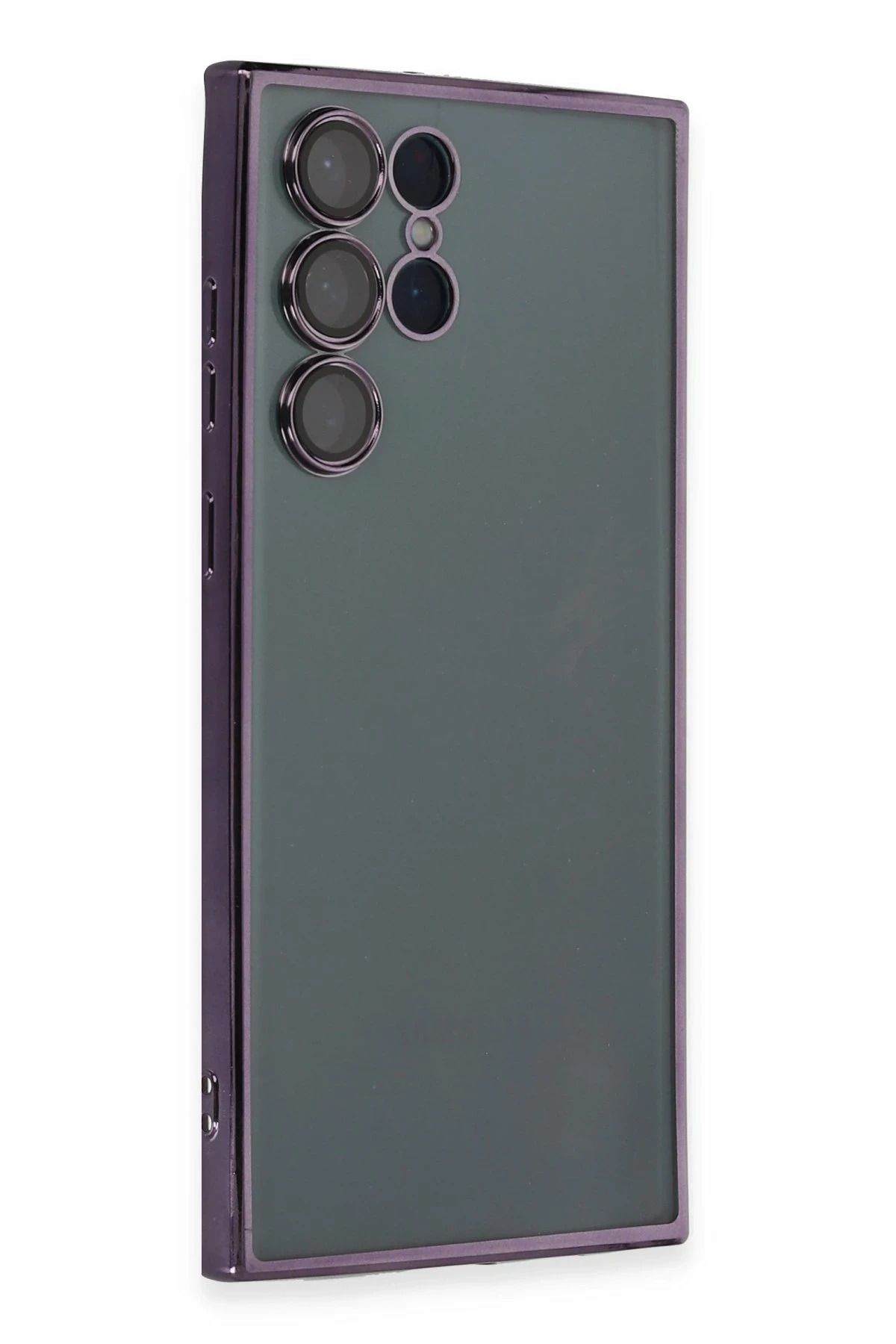 NewFace Samsung Galaxy S22 Ultra Kılıf Lensli Silikon - Mor YNSMR