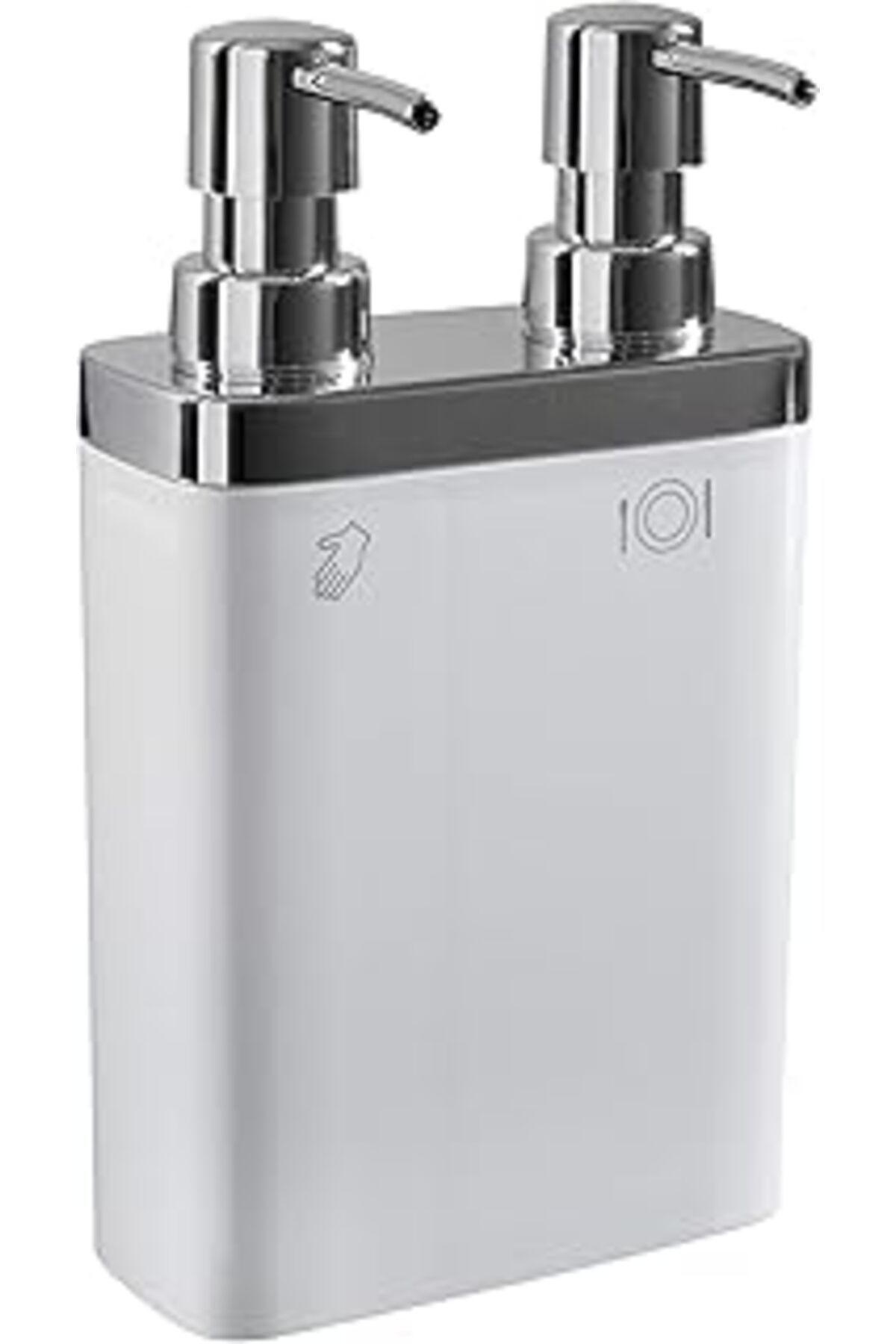 Pİ GLOBAL Kitchen Details Sabunluk Ve Losyon Dispenseri, Banyo Ve Mutfak Için, Iki Pompalı, Beyaz