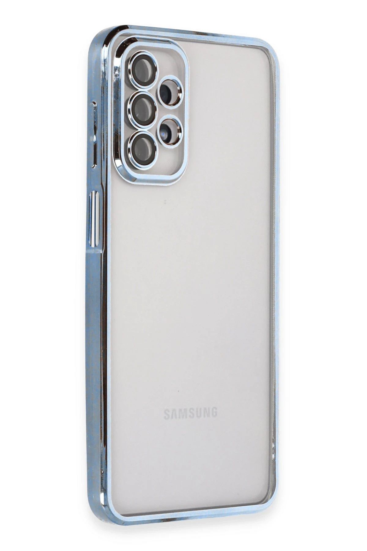 NewFace Samsung Galaxy A23 4G Kılıf Lensli Silikon - Açık Mavi YNSMR