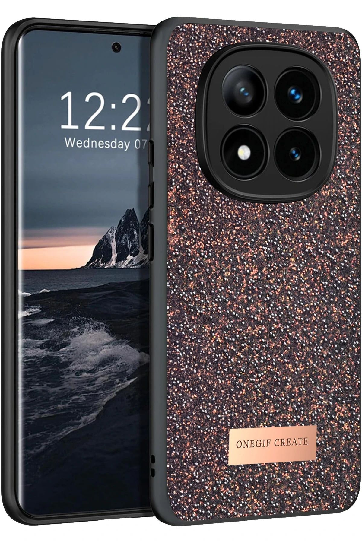 ONEGIF Xiaomi Redmi Note 14 Pro 4G Bright Simli Kapak - Derin Mor YNSMR