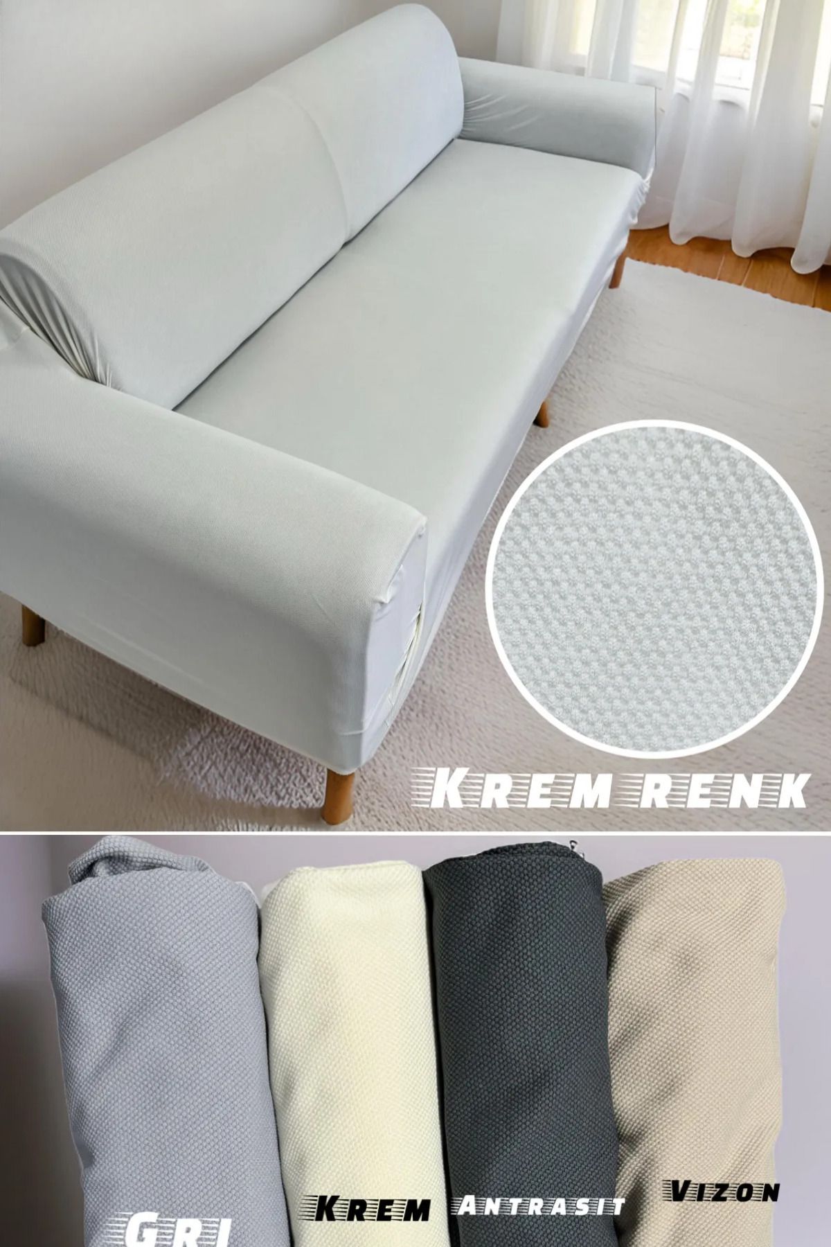 intil Koltuk Kılıfı , Lastikli Koltuk Örtüsü , Bal Peteği Desen , Kayma Yapmaz Sofa Cover 1 Adet