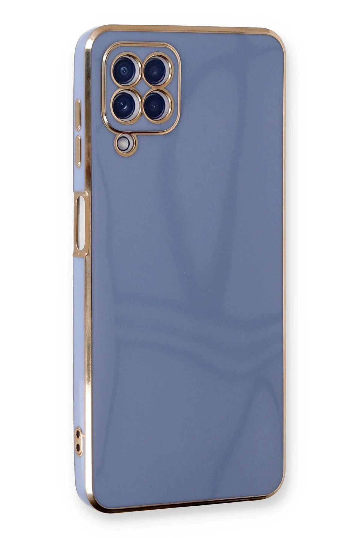 NewFace Samsung Galaxy A22 Kılıf Volet Silikon - Mavi YNSMR