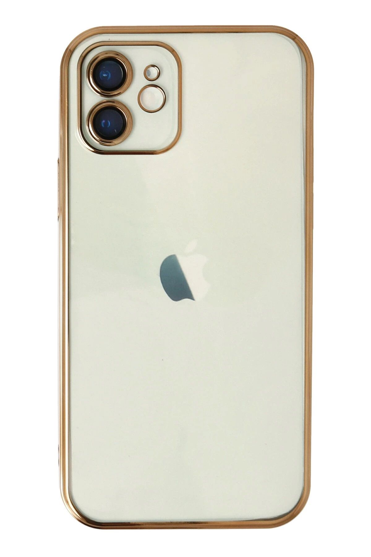 NewFace iPhone 11 Kılıf Lensli Silikon - Gold YNSMR