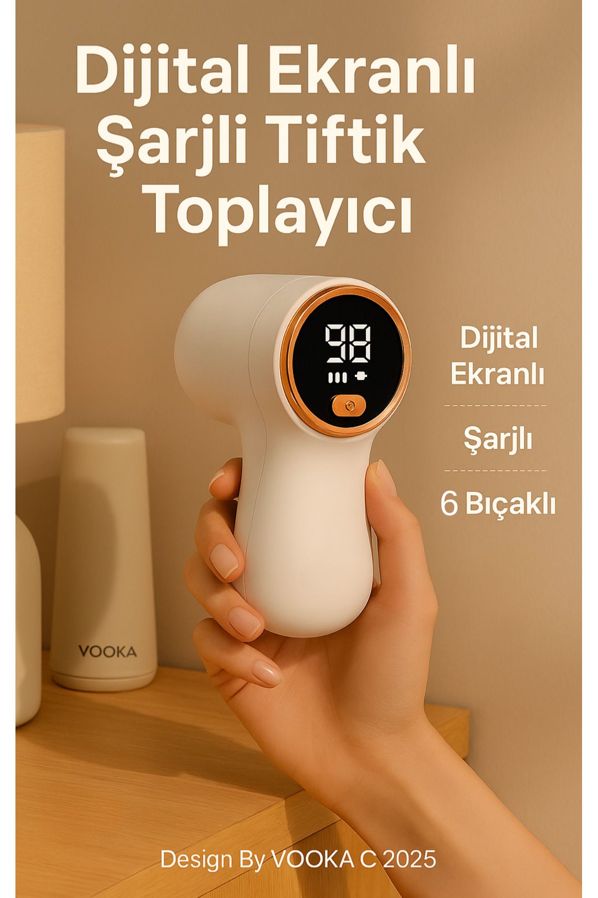 MO DOU Dijital Ekranlı Tiftik Toplama Makinesi – Şarjlı 6 Bıçaklı Güçlü Tiftik Temizleyici