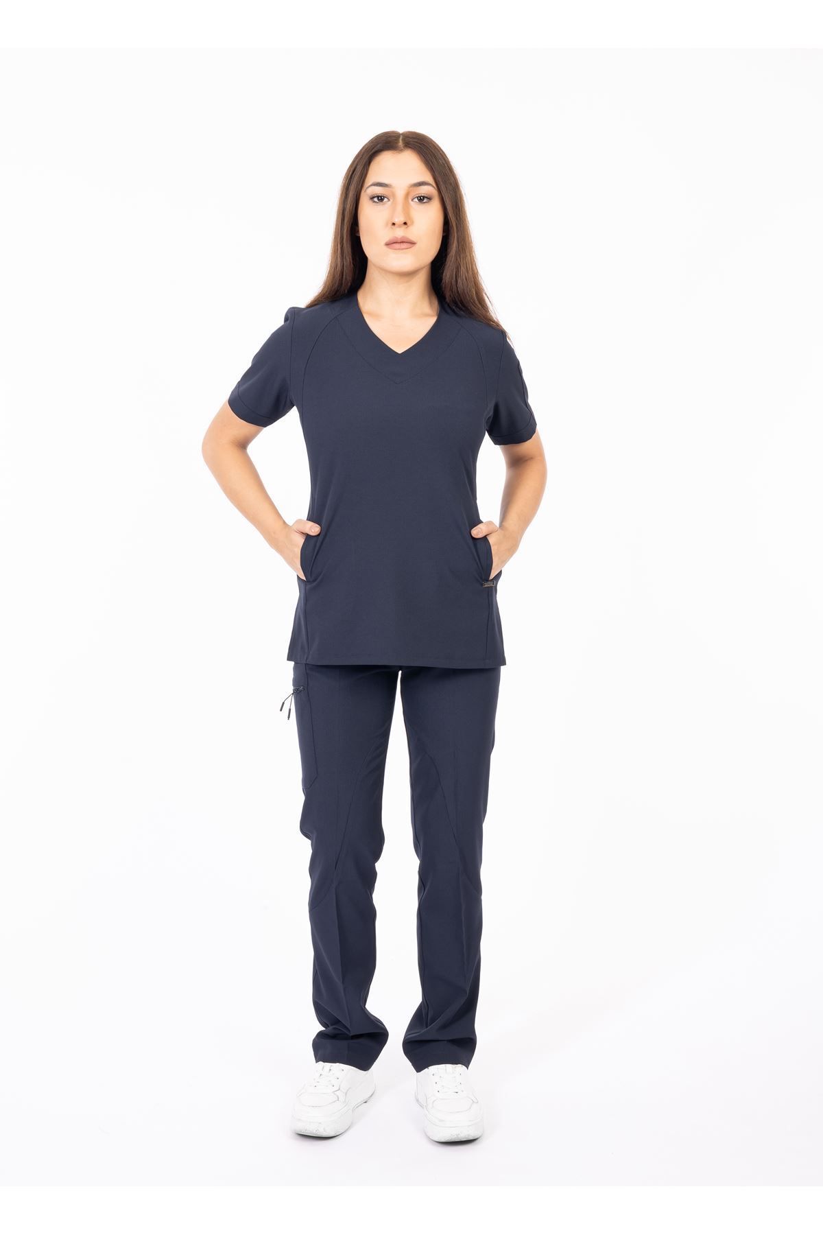 Onur Forma Scrubs Hood Comfort Kadın Takım - Lacivert