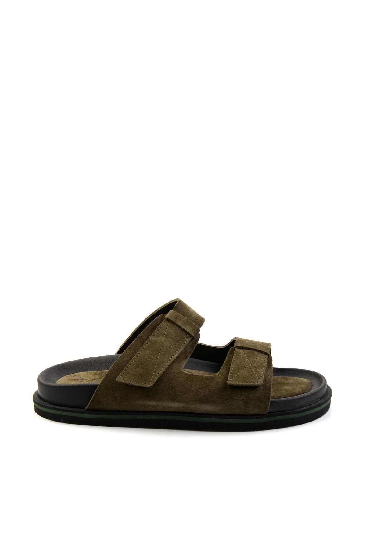 Bambi Haki Leather Erkek Terlik E04801070002