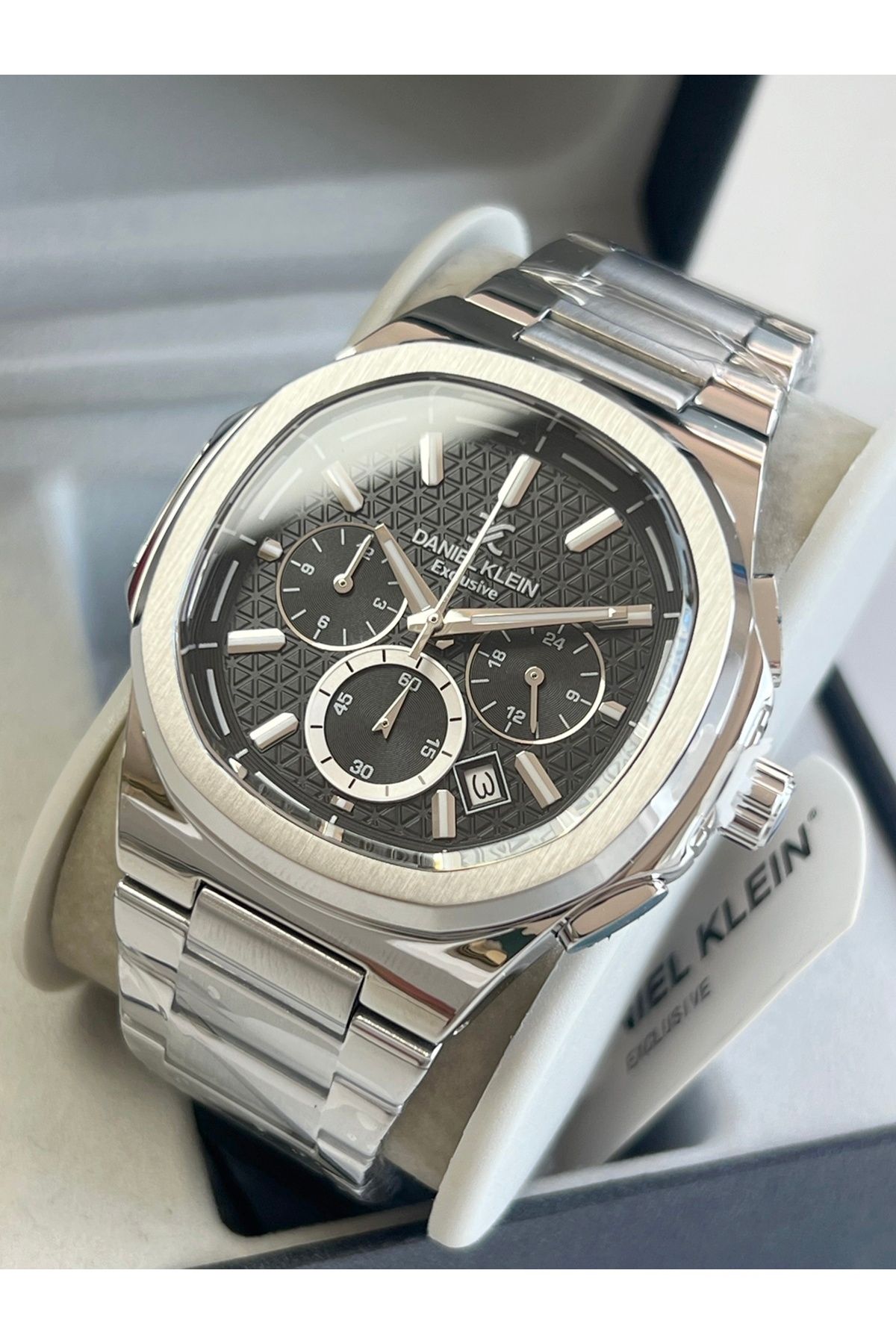 Daniel Klein Exclusive Erkek Kol Saati Çelik Kordon 3 Atm Su Geçirmez Gümüş Renk Bileklik Hediye DKEX0437
