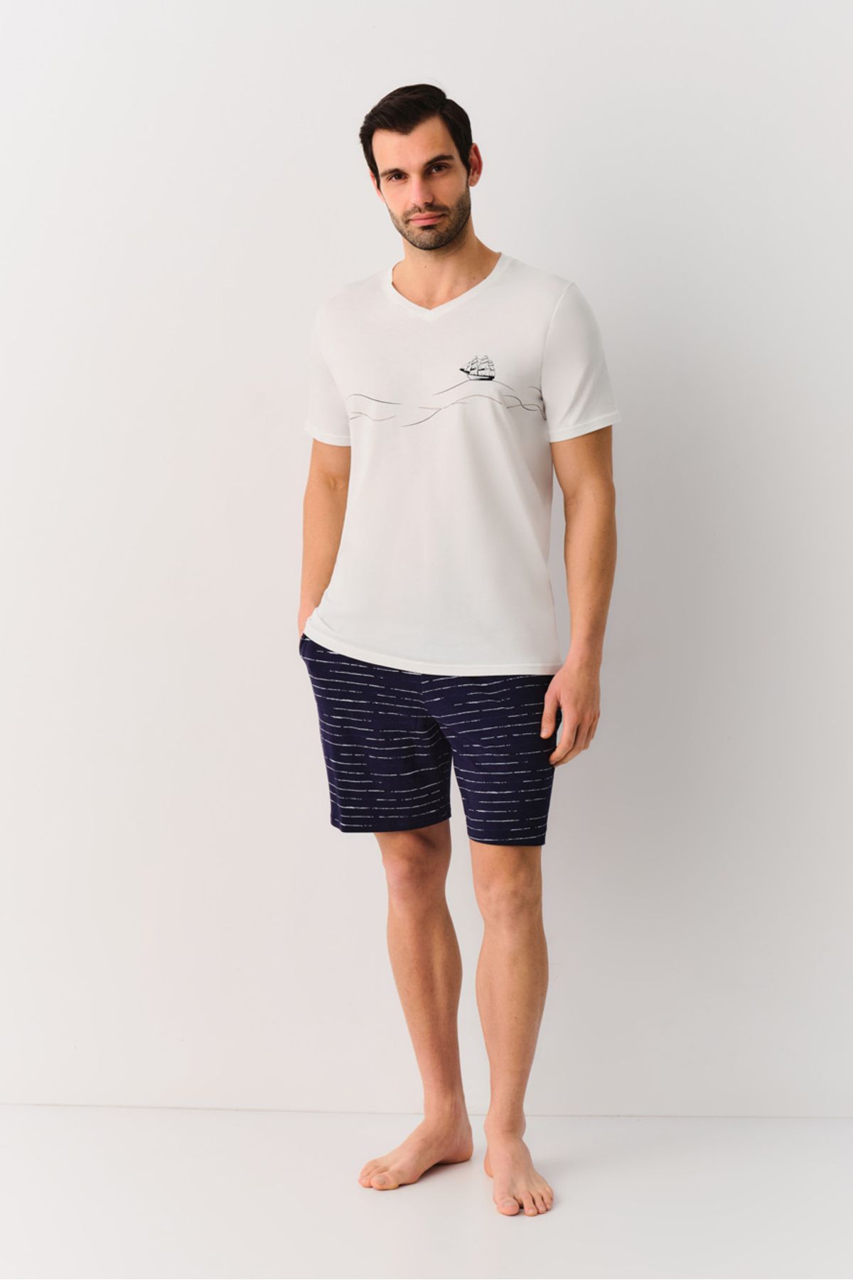 SUWEN Sailor Erkek Şort Pijama Takımı