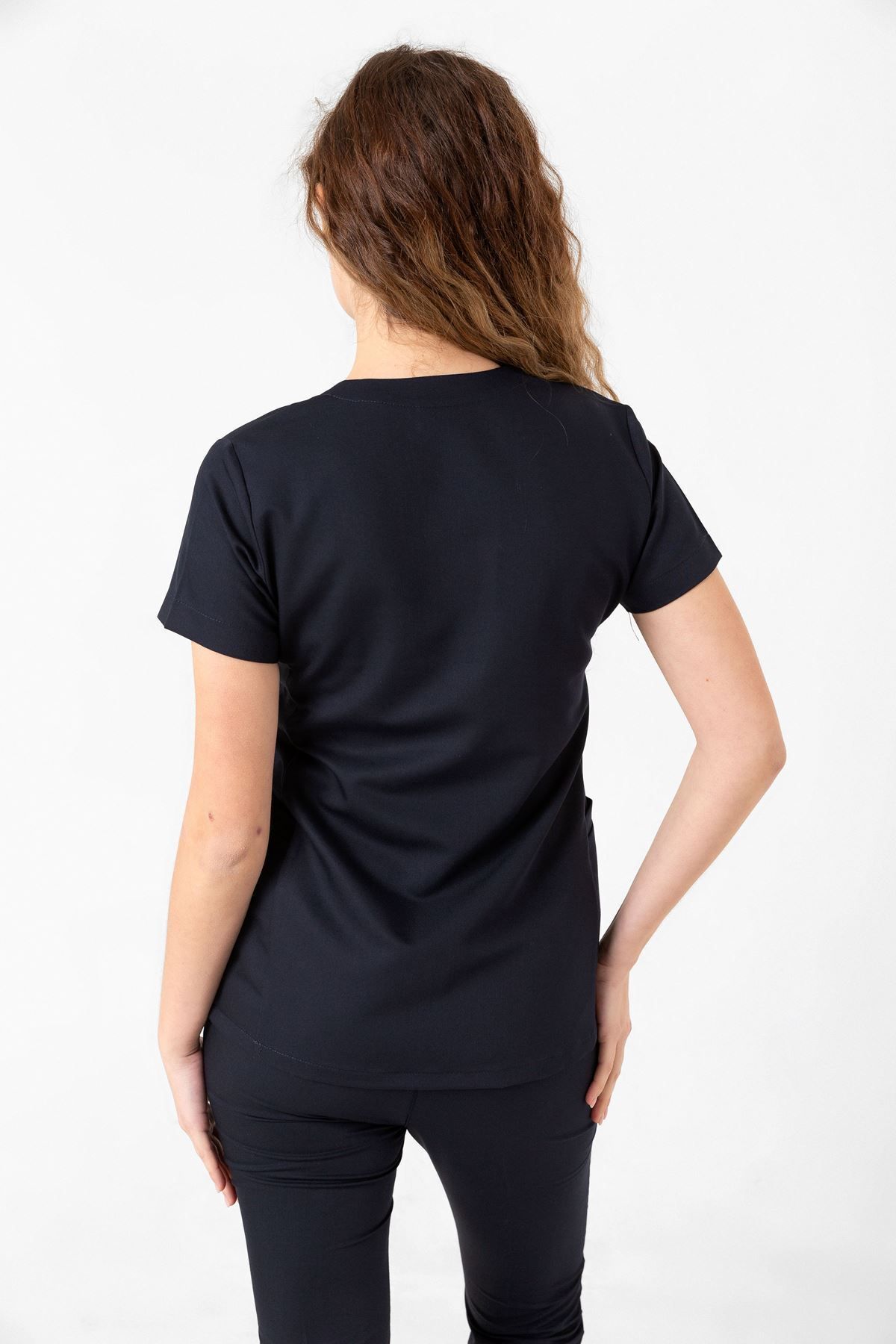 Onur Forma Scrubs Drop Collar Kadın Takım - Lacivert