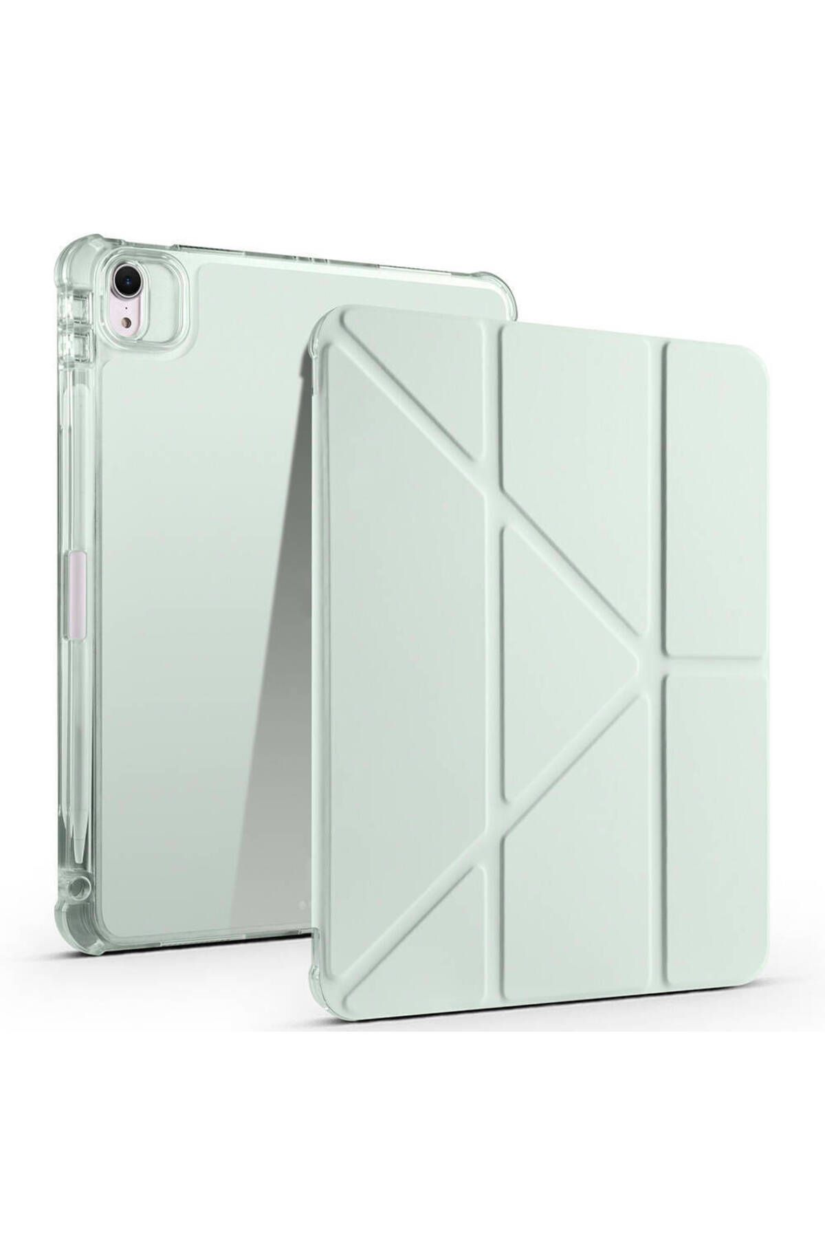 Tılsım Tekno iPad Air 11 2025 M3 Kılıf TSTK Tri Folding Kalem Bölmeli Standlı Kılıf - Açık Yeşil