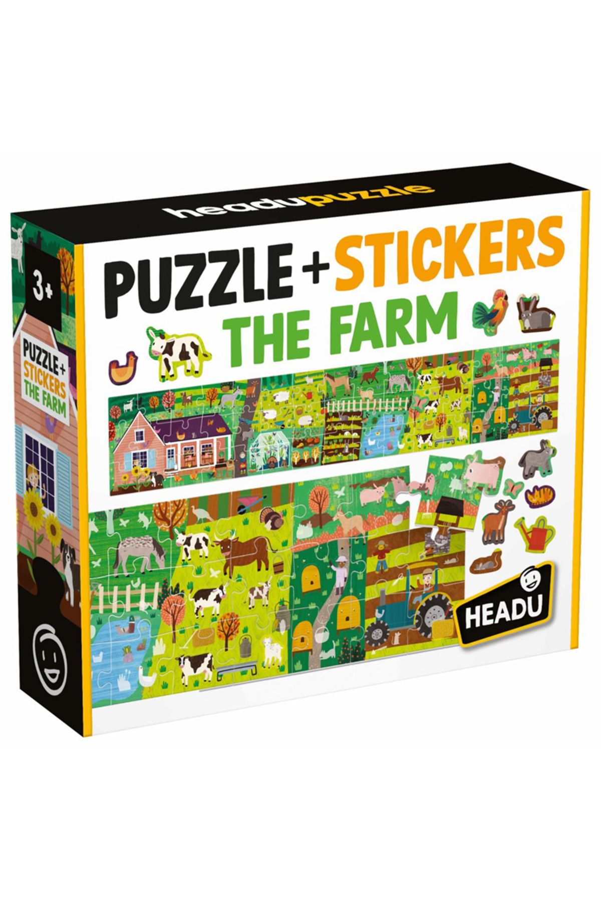 Headu PUZZLE + STICKERS THE FARM (+3 YAŞ)