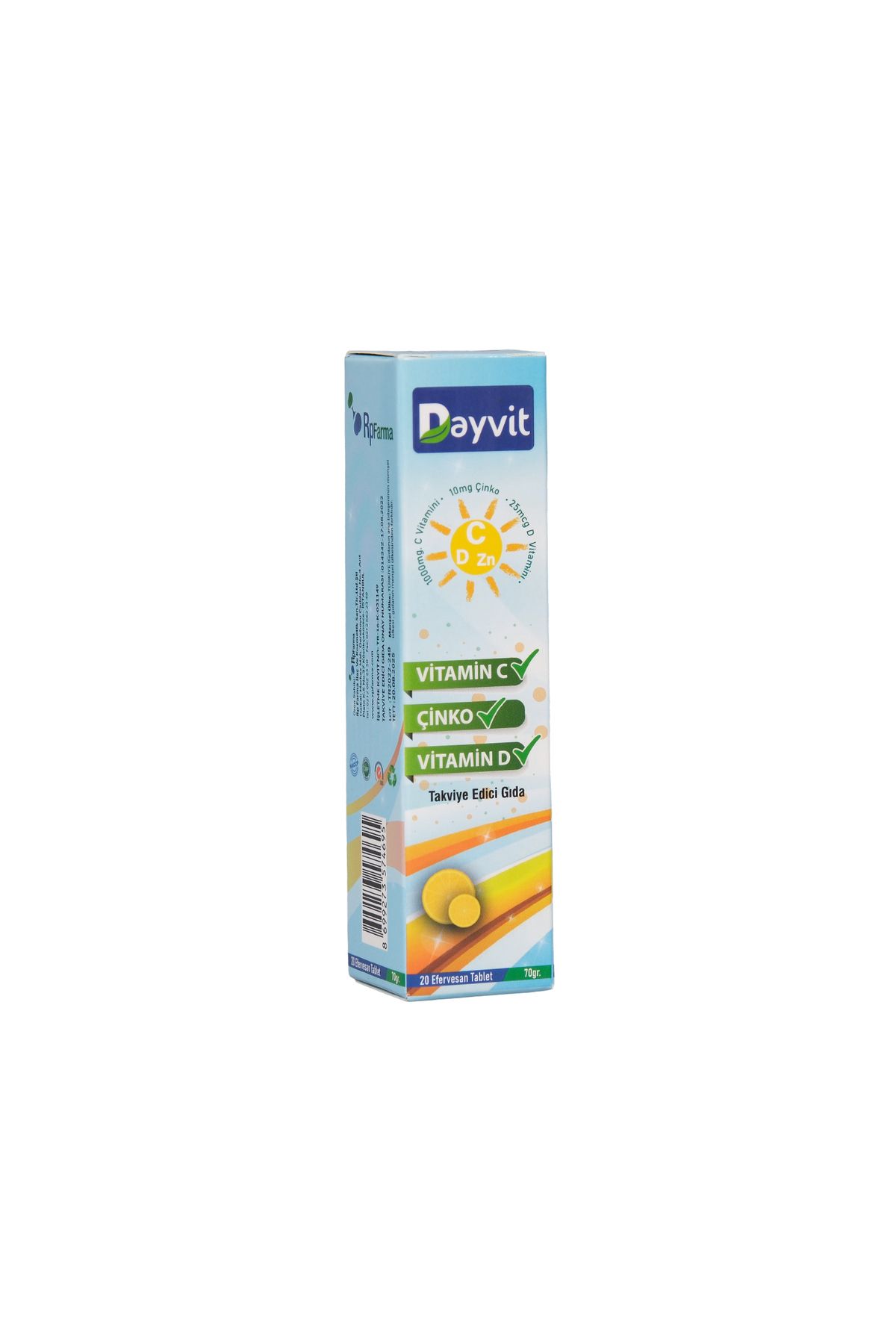 Dayvit Dayvıt Vıtamın C+ Cınko+ Vıtamın D Efervesan 20 Tb.
