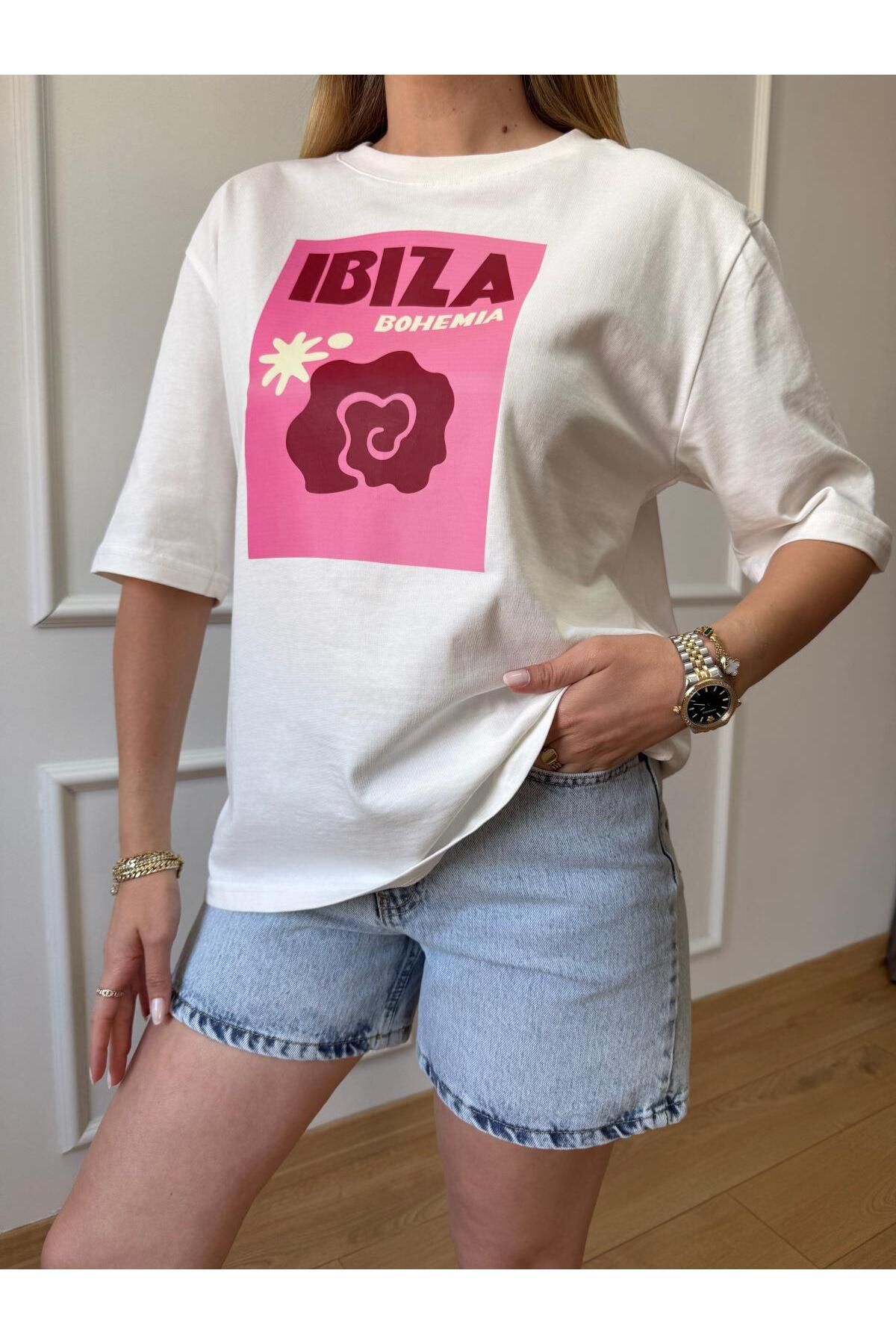 Size Özgü Ekru Ibıza Tshirt