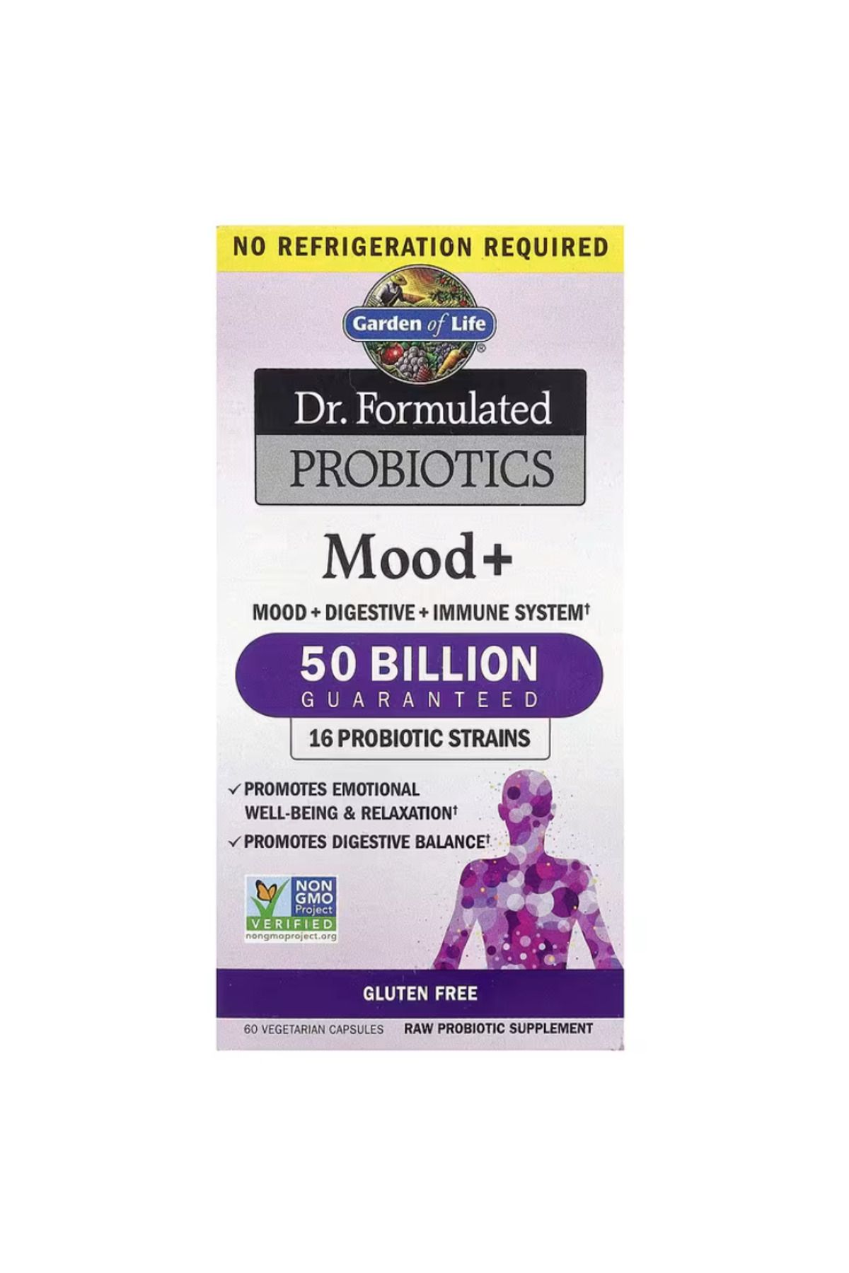 GARDEN OF LIFE , Dr. Formulated Probiotics, Mood+, 60 Vegetarian Capsules
