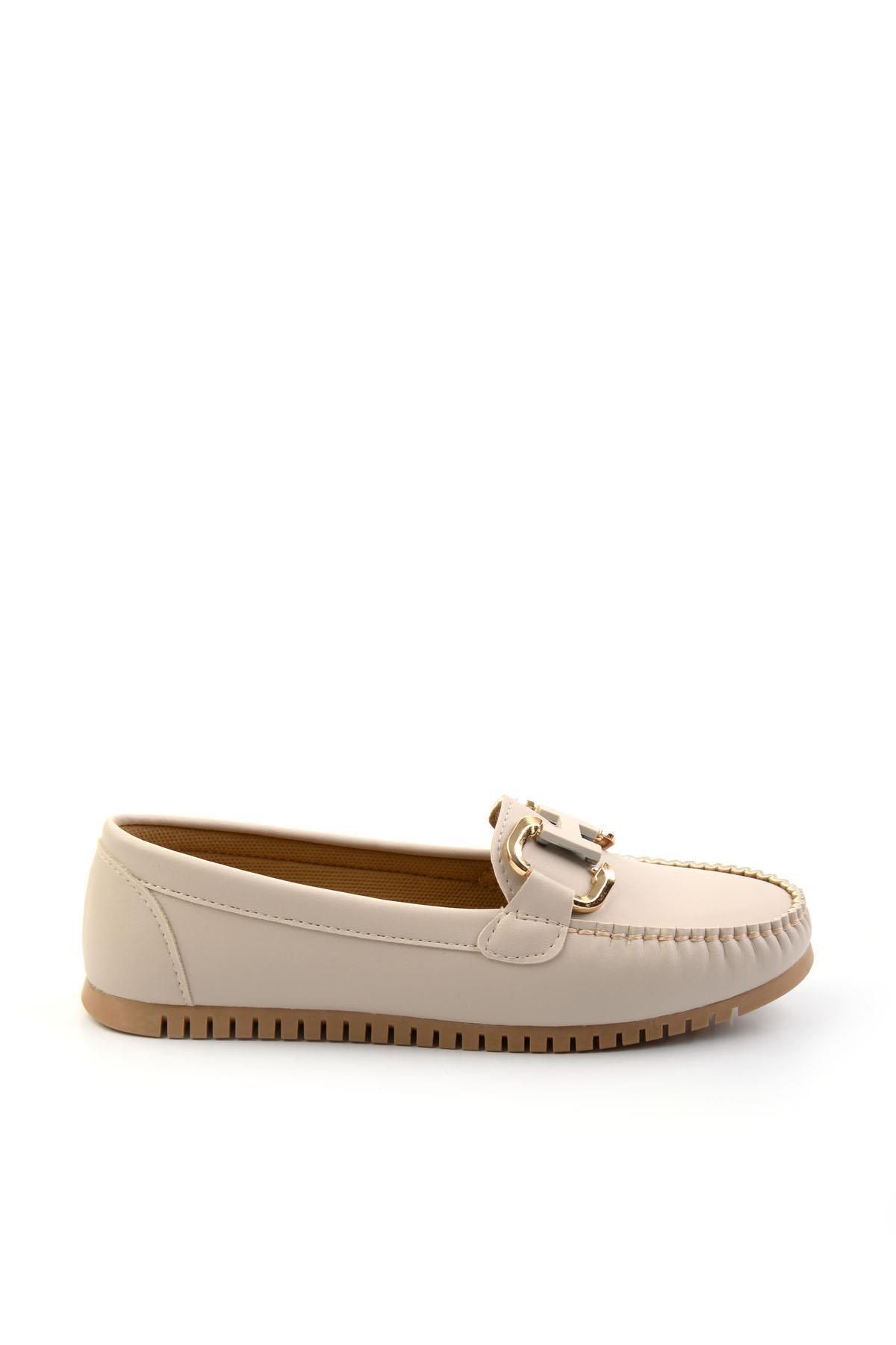 Bambi Bej Kadın Loafer Ayakkabı K01542010709