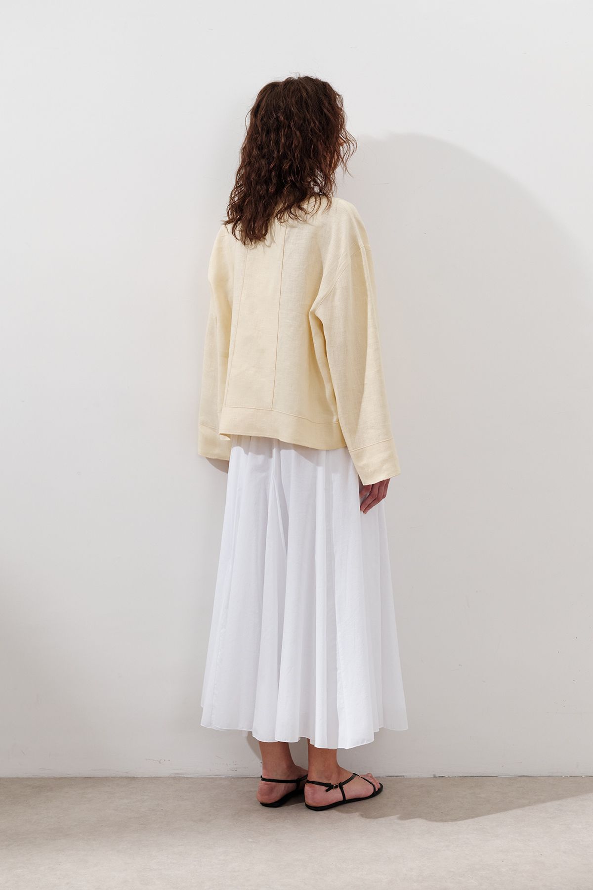 Manuka-Linen Single Button Bluz Yellow 7