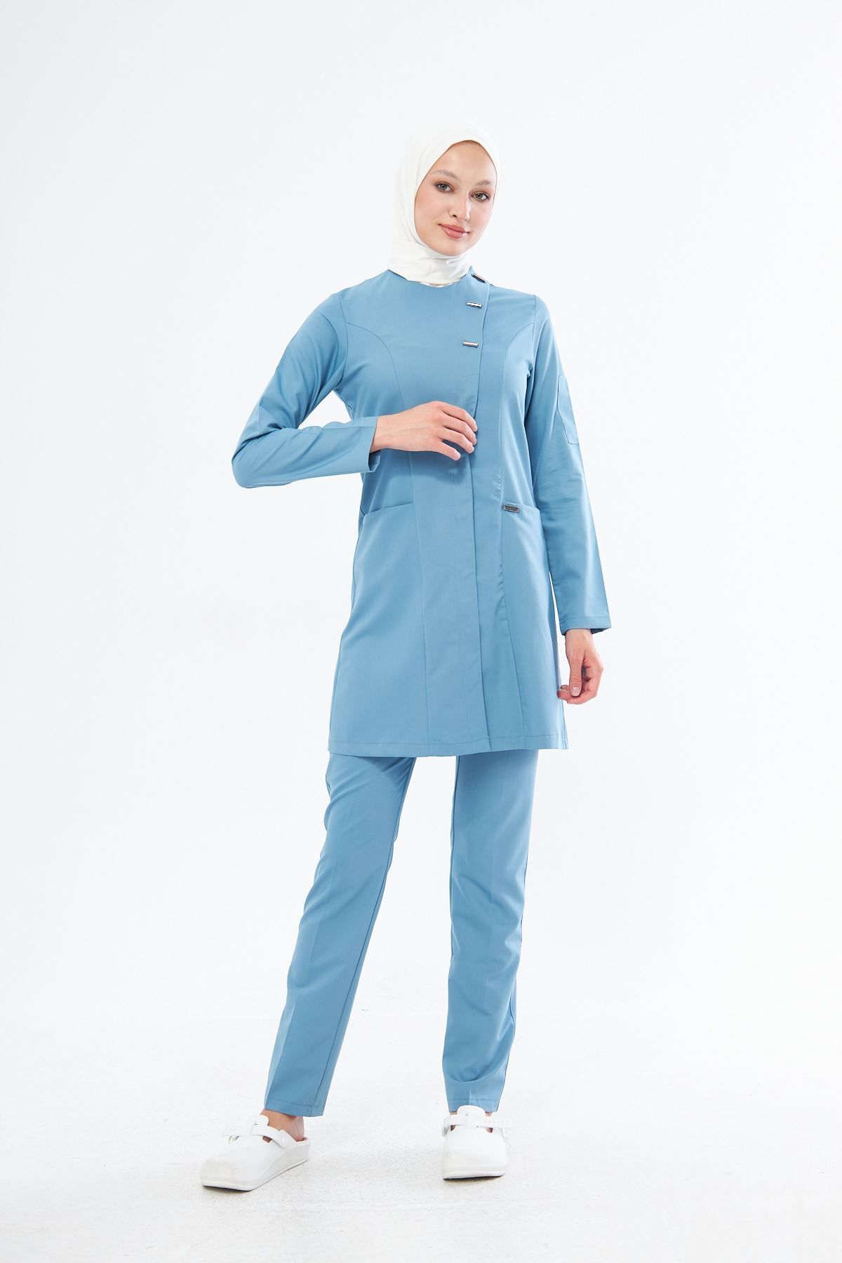 Onur Forma Scrubs Elegance Kadın Tesettür Takım - Bulut Mavi
