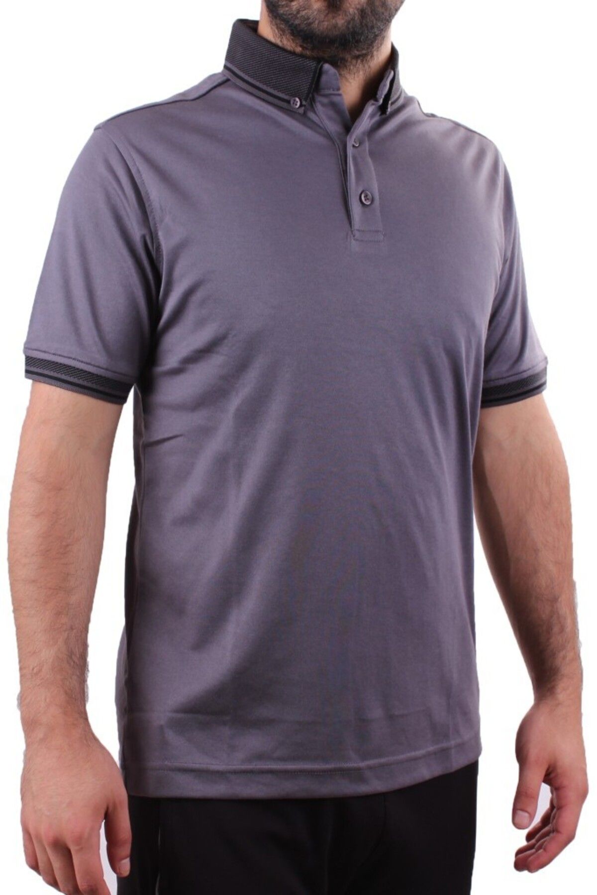Twister Jeans Twister 2305 Antrasit Günlük Kısa Kol Normal Kesim Pamuklu Polo Yaka Erkek Tişört
