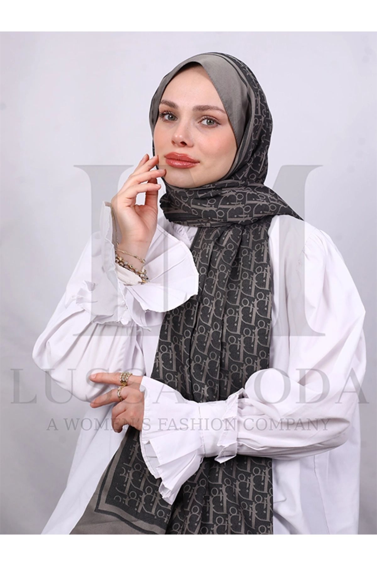 LUSSAMODA D DESENLİ ÇİFT TARAFLI ŞAL