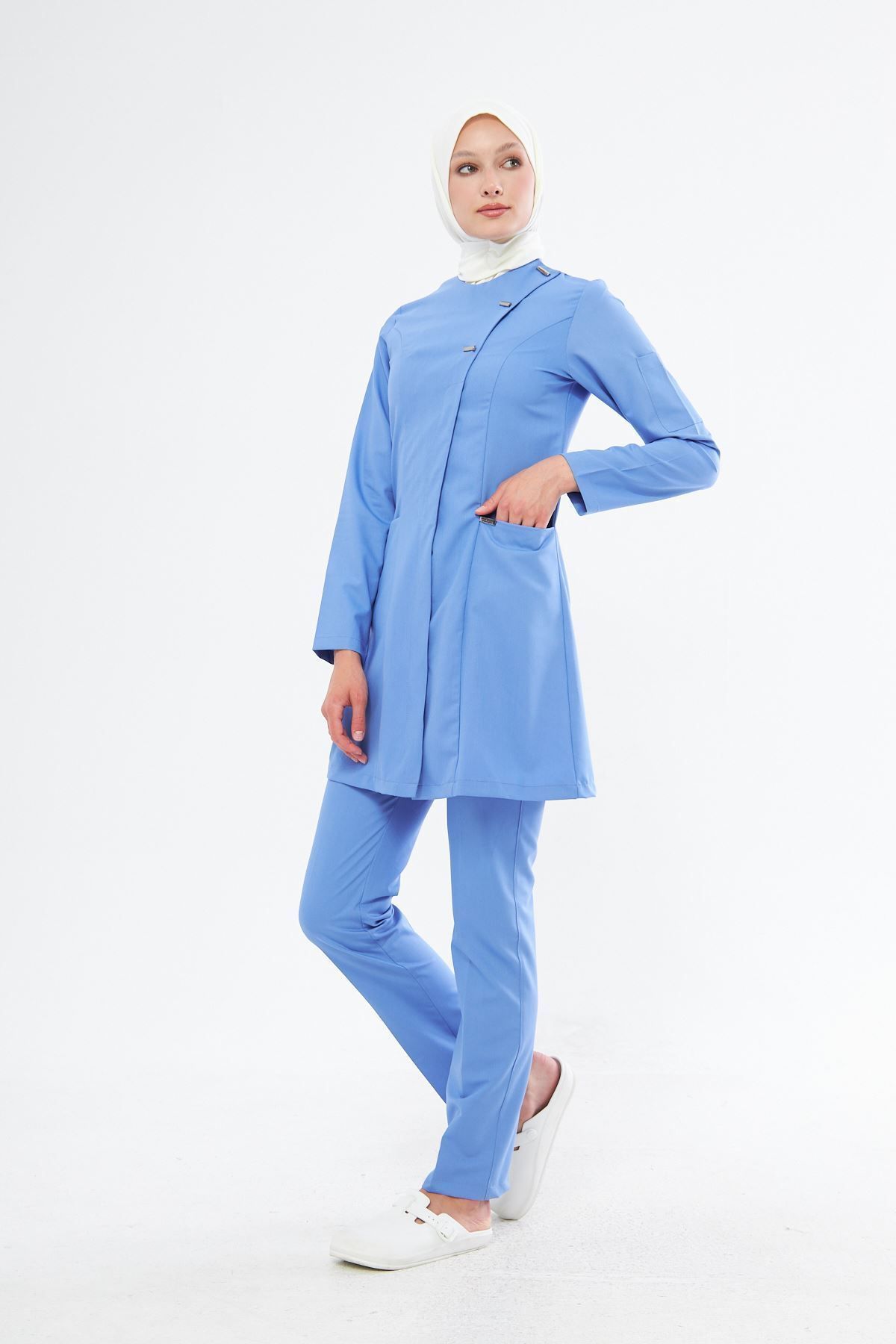 Onur Forma Scrubs Elegance Kadın Tesettür Takım - Mavi
