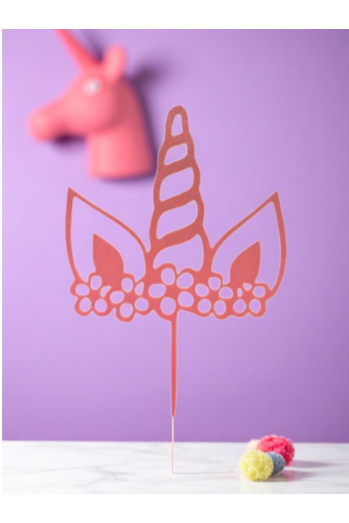 Melodyone Unicorn Pasta Süsü | Dekoratif Doğum Günü Pastası Süsleme Aksesuarı