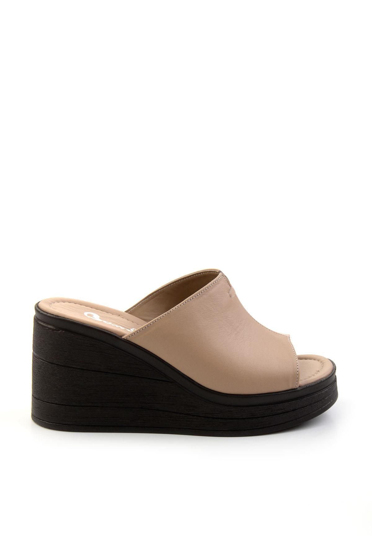 Bambi Vizon Leather Kadın Terlik K04040012603