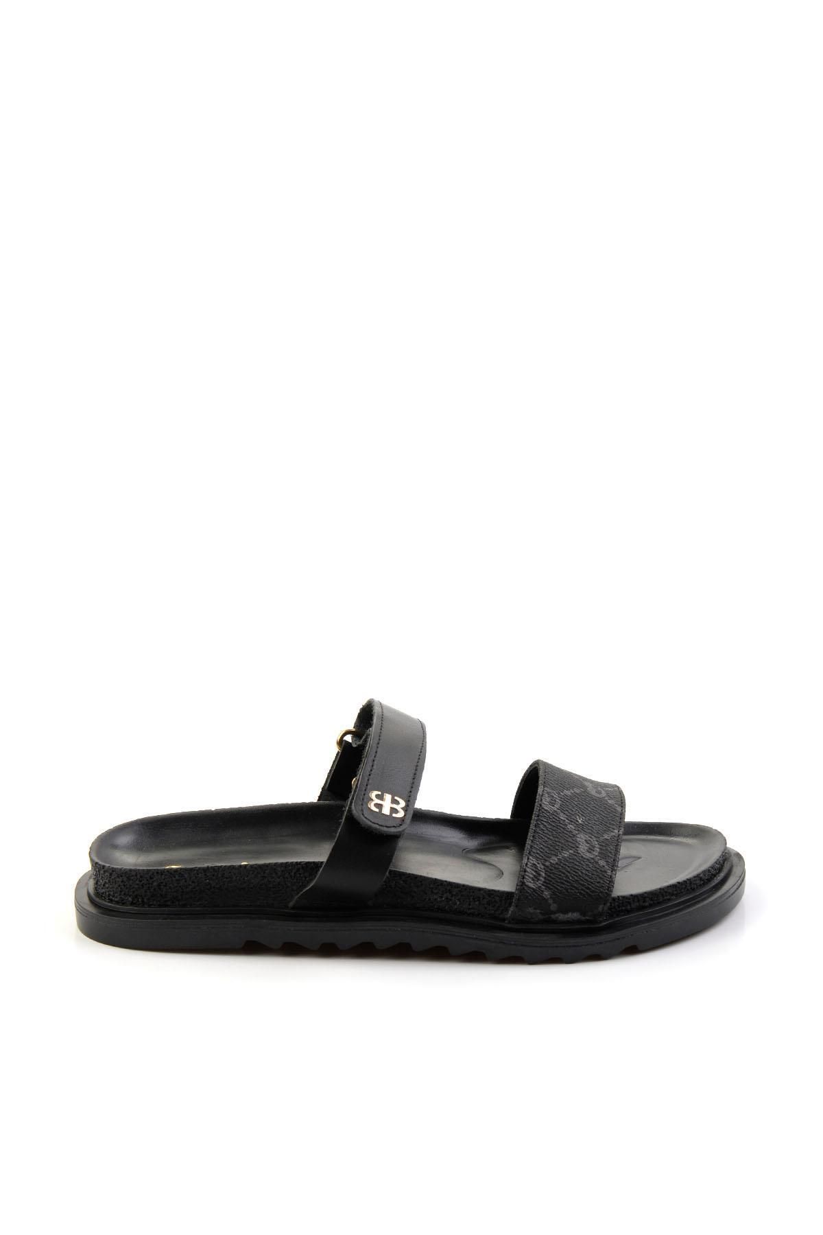 Bambi Siyah Leather Kadın Terlik K04666014003