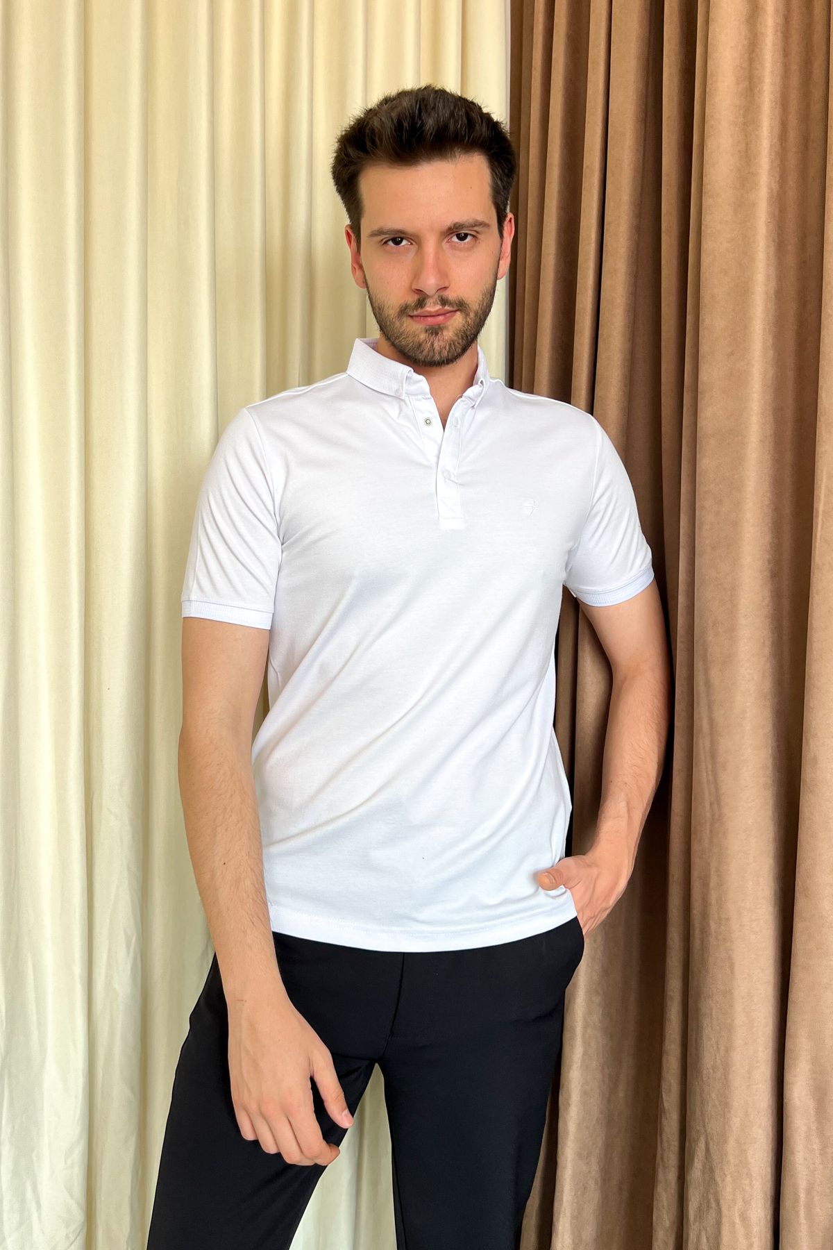 ModaPlaza Erkek Polo Yaka Oxford Tşhırt 3570
