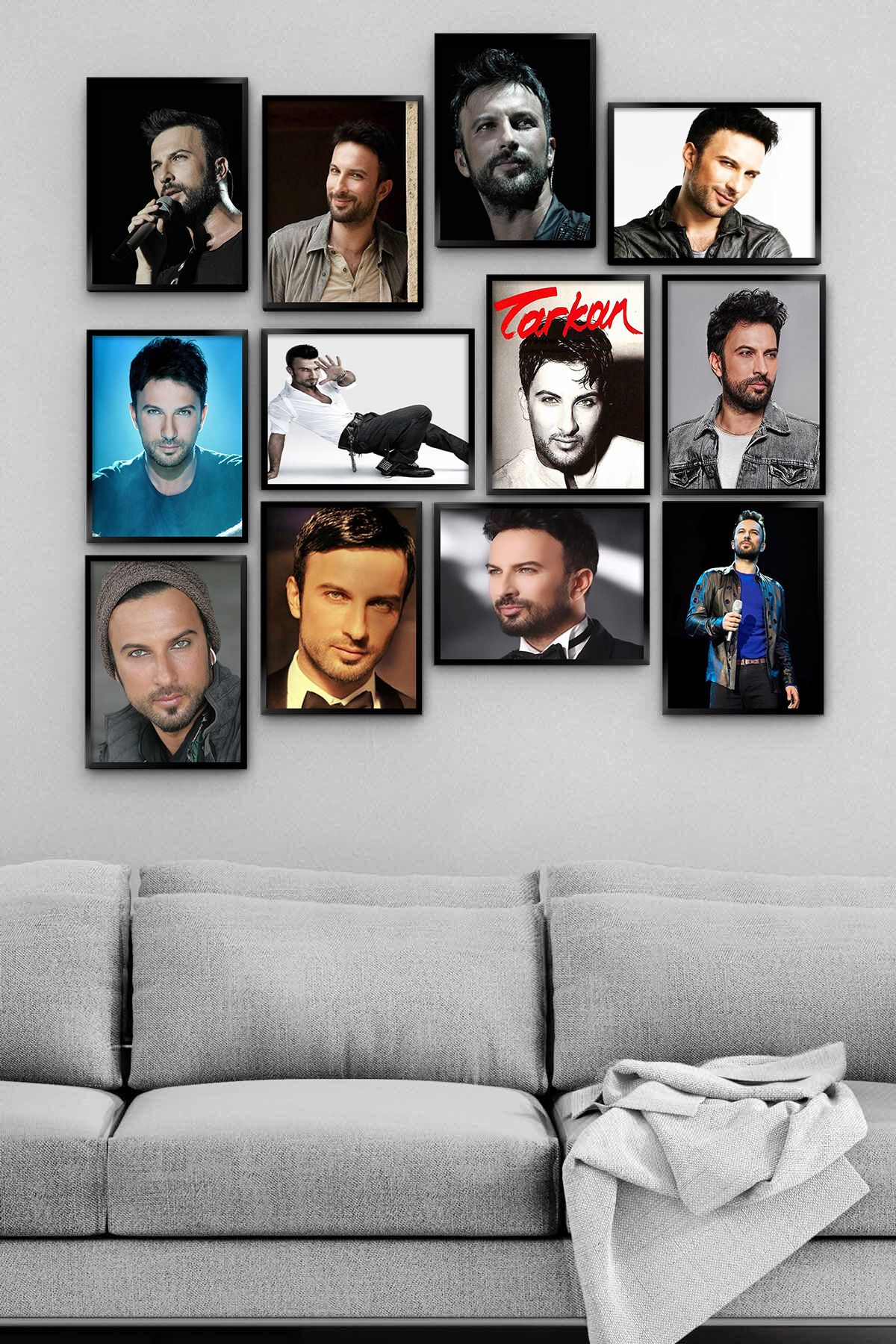 TABLOX Tarkan Popstar Şarkıcı Tevetoğlu Duvar Tablosu Modelleri Çerçeve Görünümlü Dekoratif Mdf 12 Parça